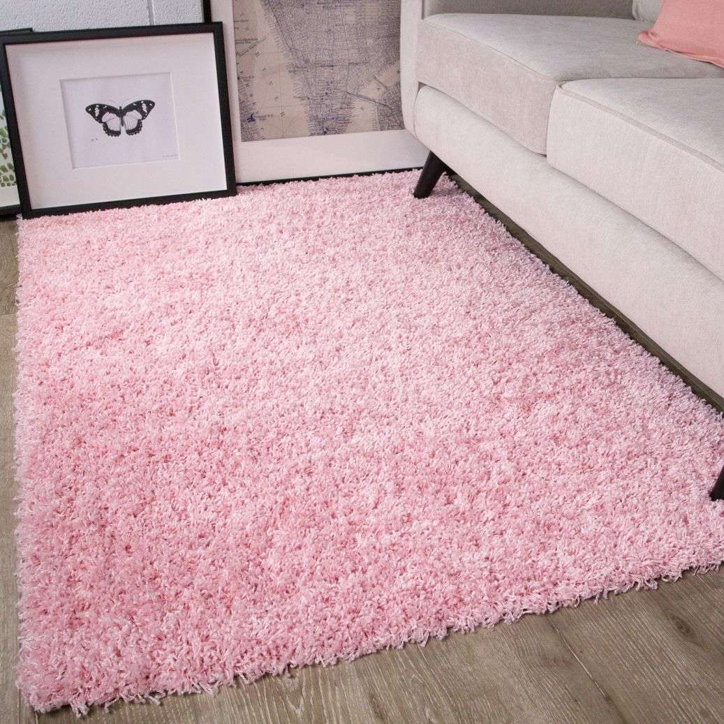 Baby Pink Shaggy Rug - Image 2