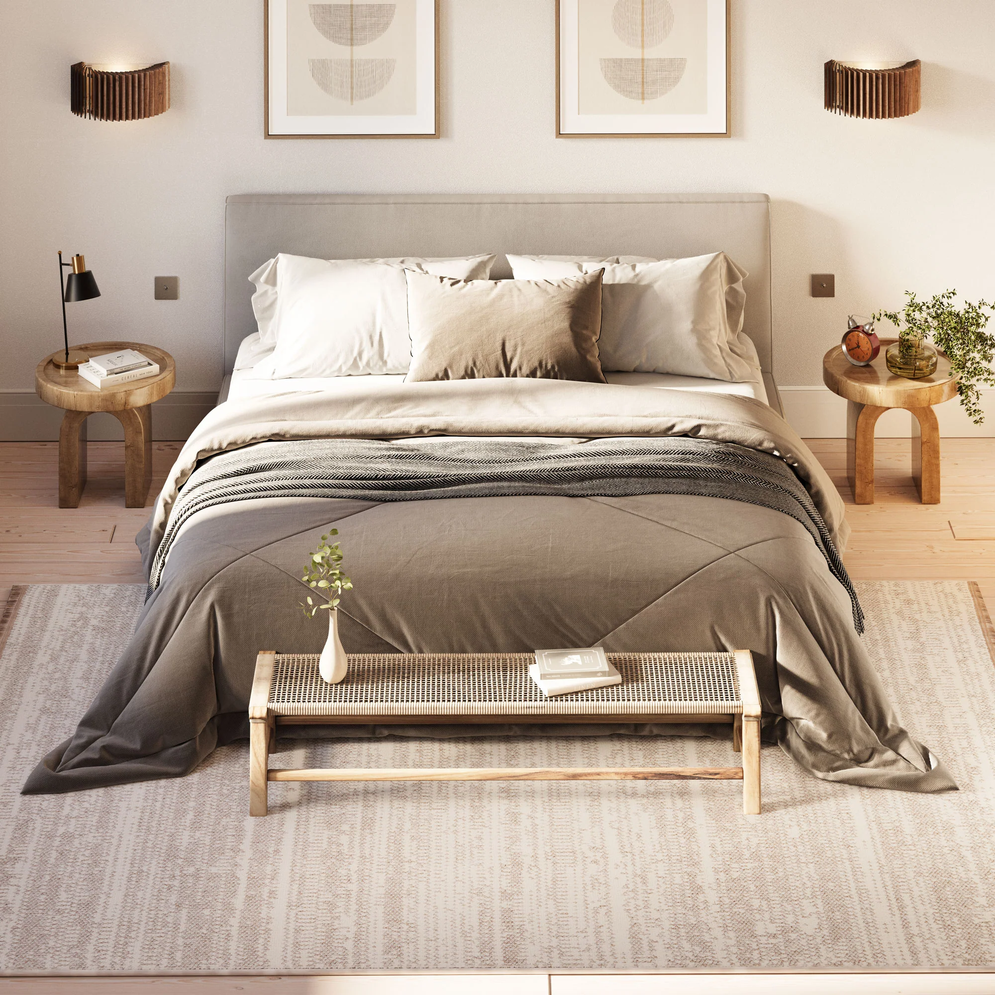 Beige Abstract Scandi Rug - Teva - Image 4
