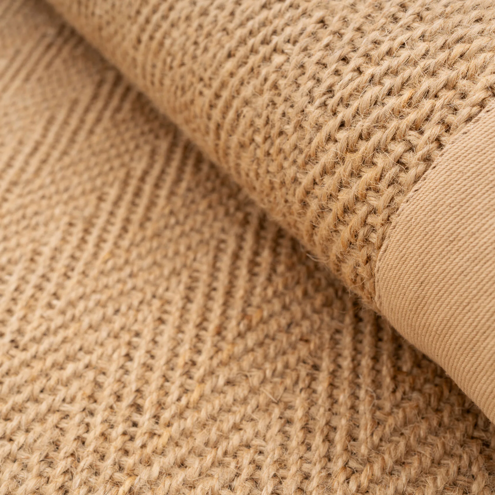 Beige Cotton Border Natural Jute Area Rug - Image 10