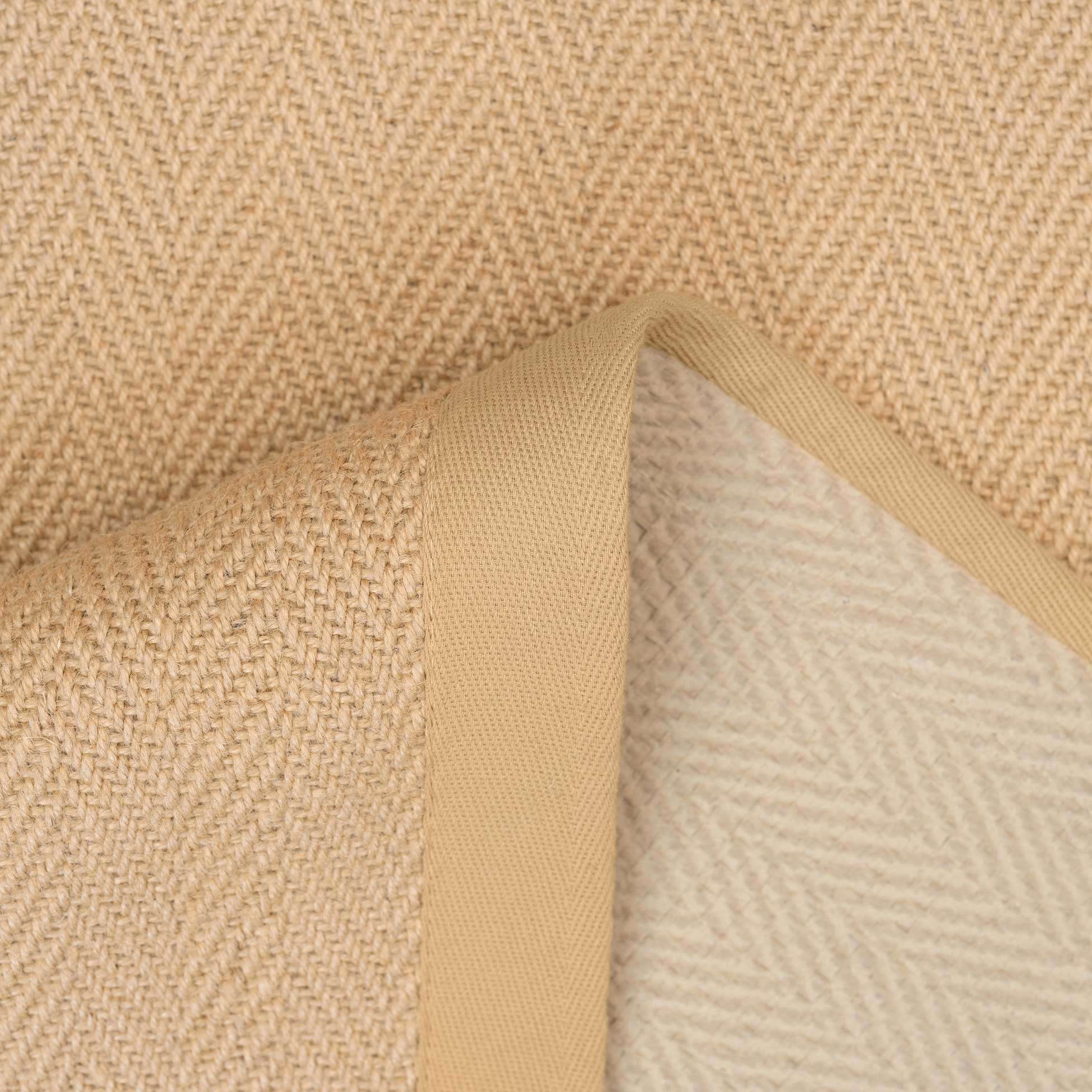 Beige Cotton Border Natural Jute Hallway Runner Rug - Image 6