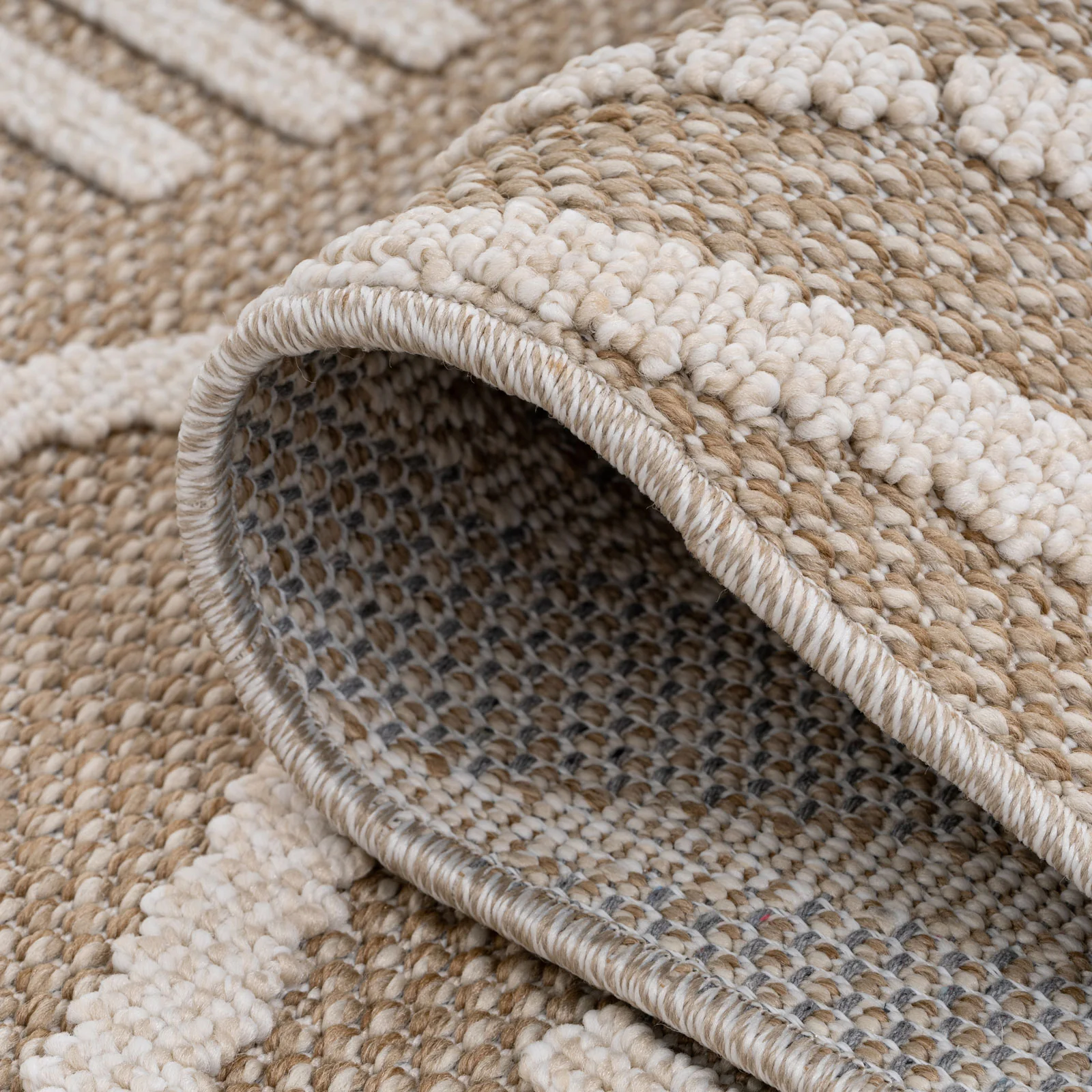 Beige Diamond Loop Pile Rug - Image 9