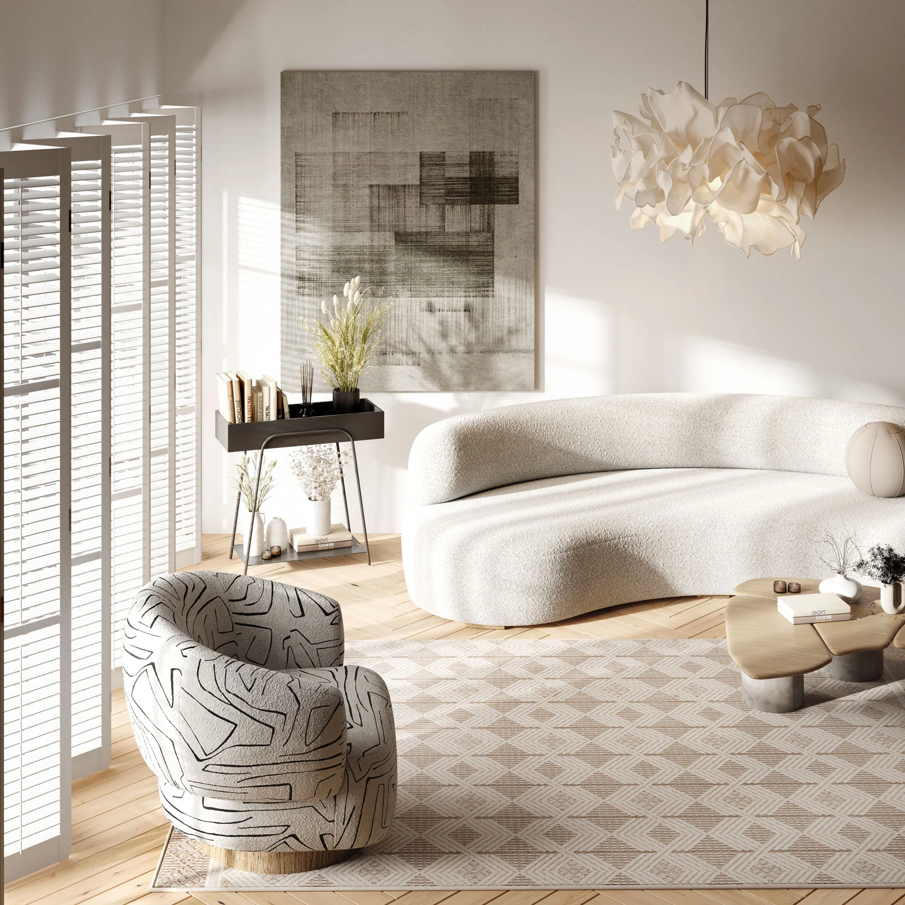 Beige Tribal Motif Rug - Armo - Image 2