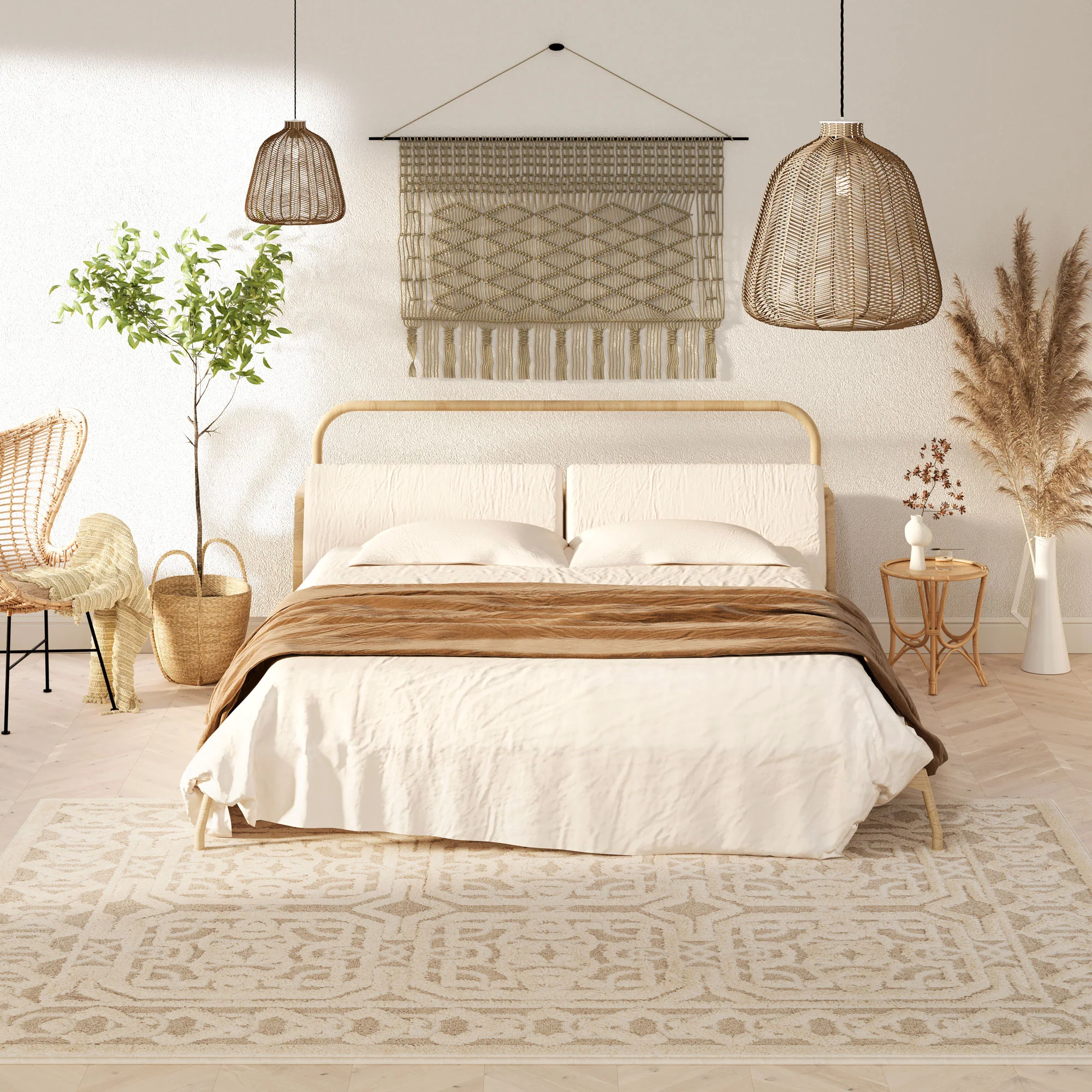 Beige White Heritage Rug - Meya - Image 2