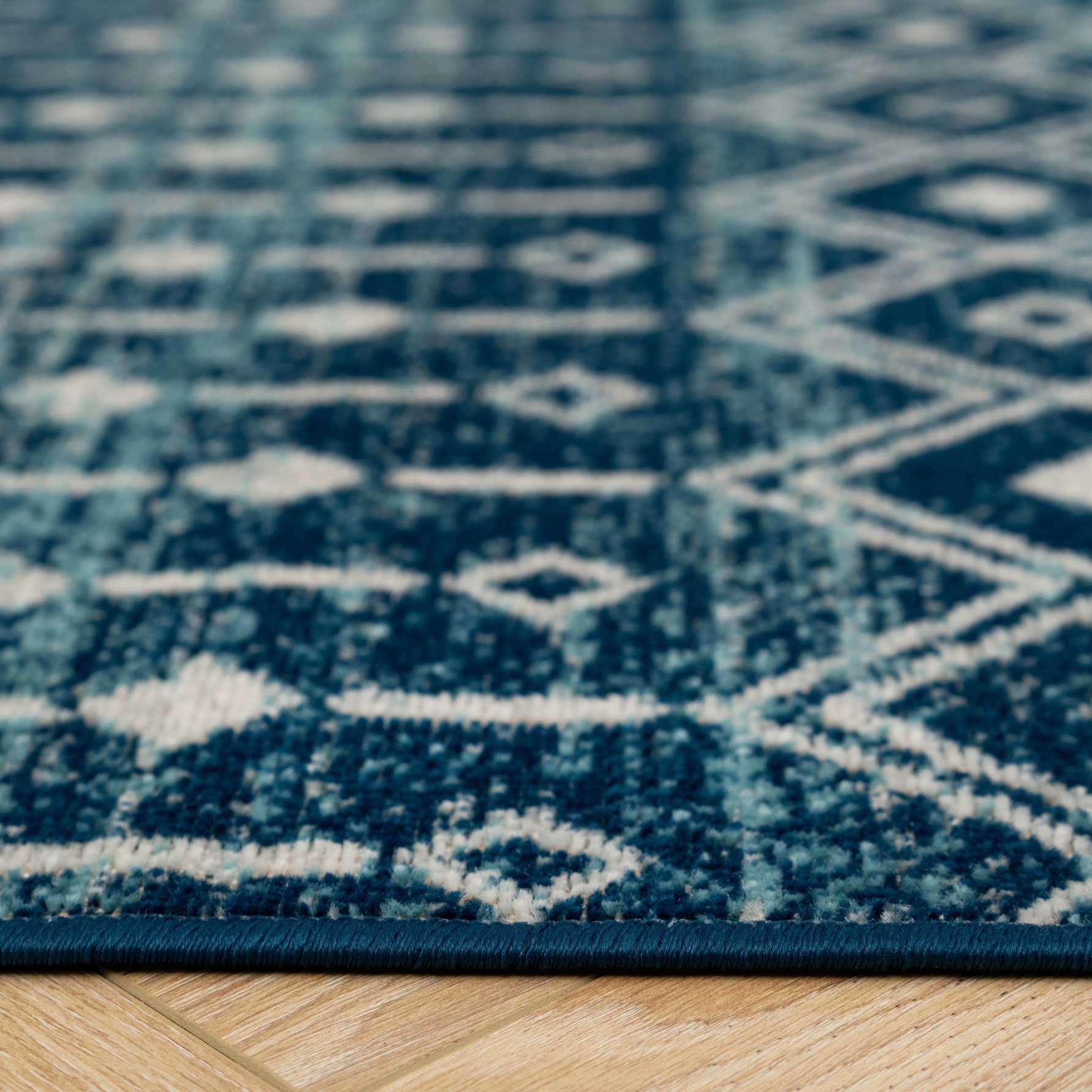 Blue Moroccan Tile Living Room Rug - Image 7