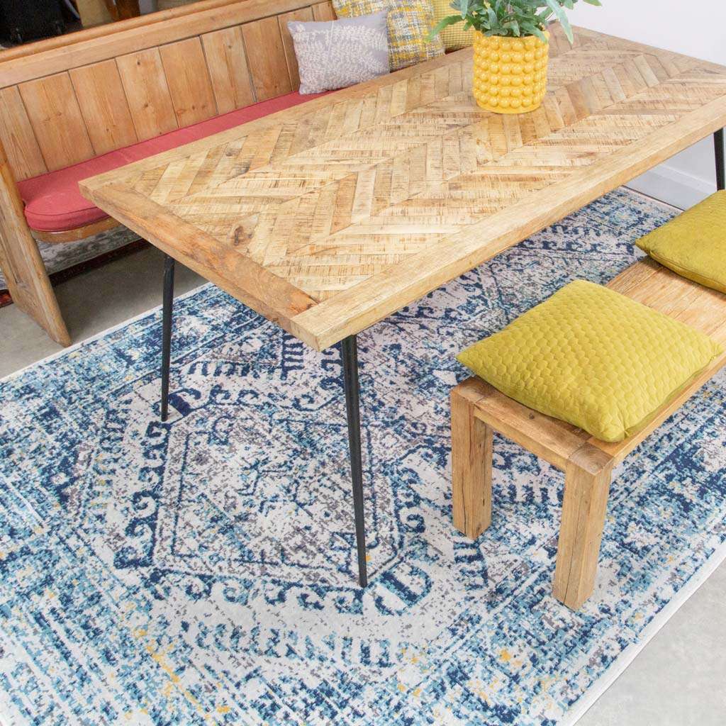 Blue Oriental Distressed Vintage Runner Rug - Image 6