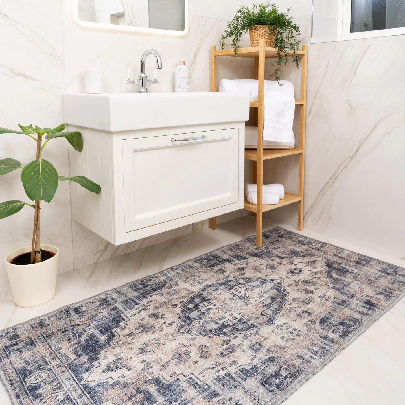 Washable Blue Traditional Rug - Kith - Image 13
