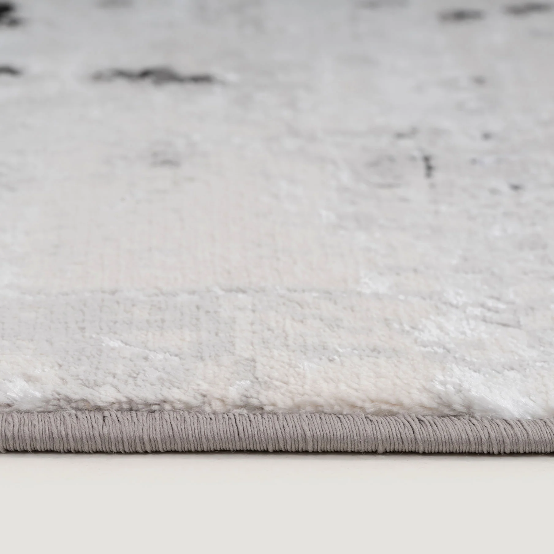 Distressed Abstract Grey Black Runner Rug - Image 3