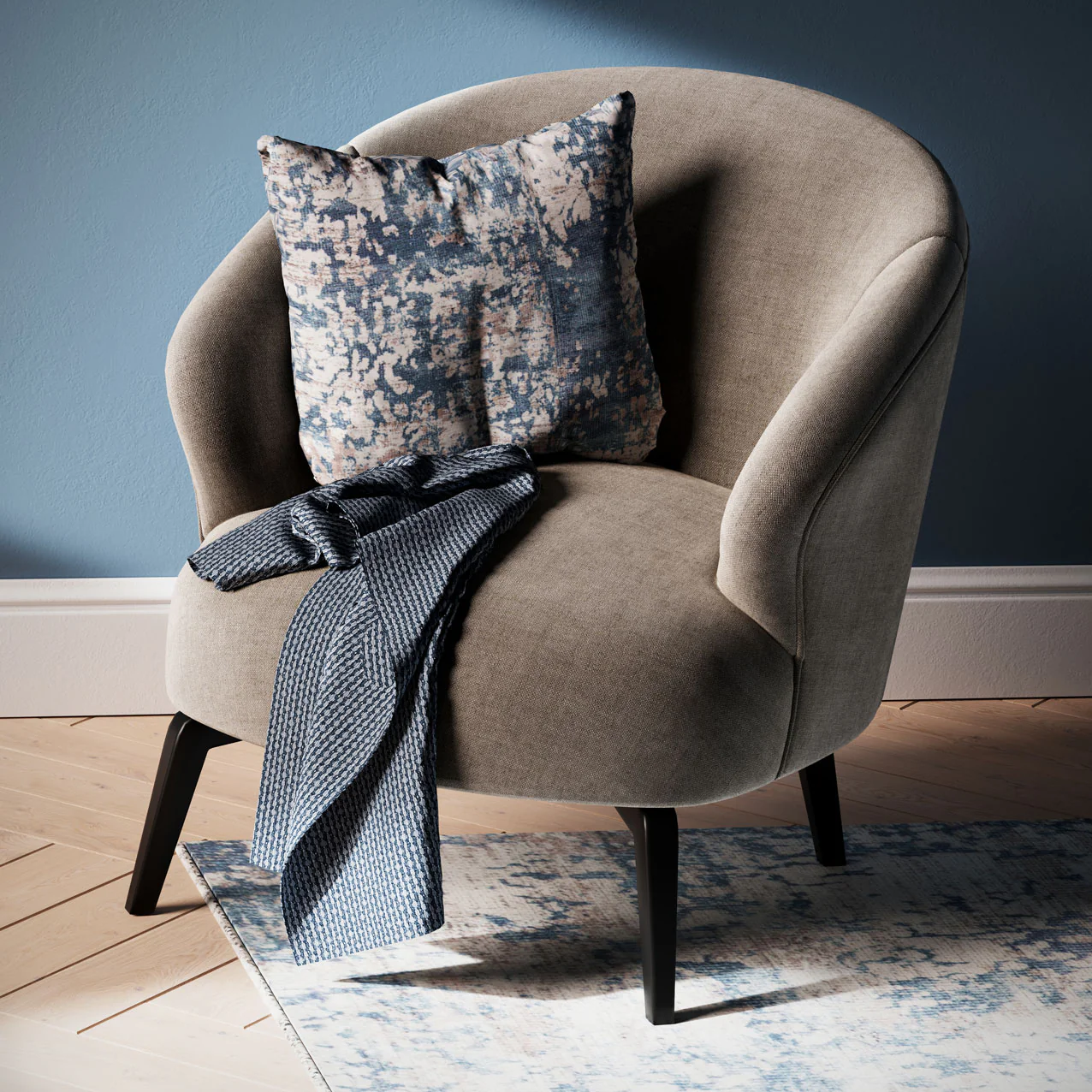 Distressed Blue Cushion Cover - Image 2