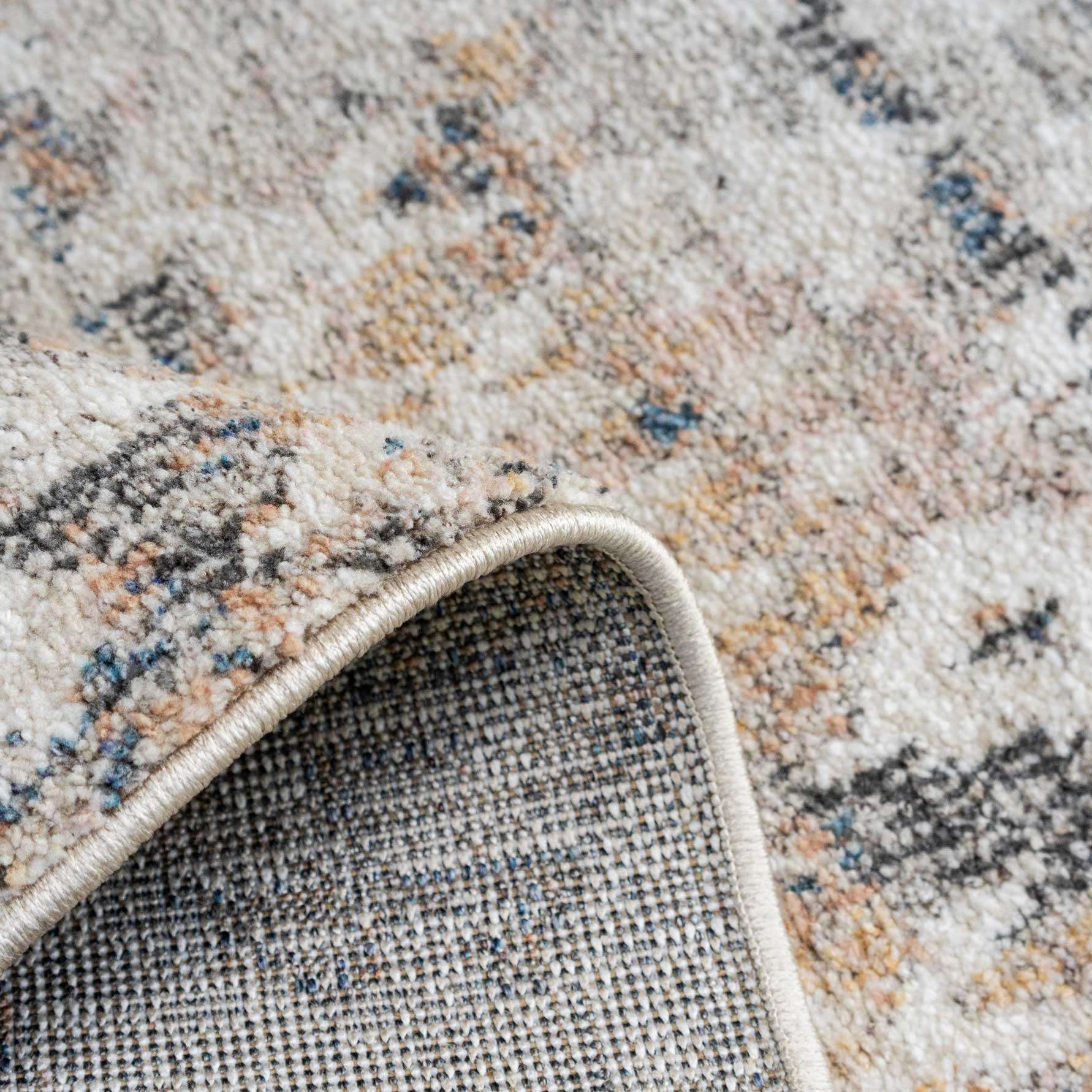 Distressed Grey Gold Diamond Area Rug - Boyce - Image 7