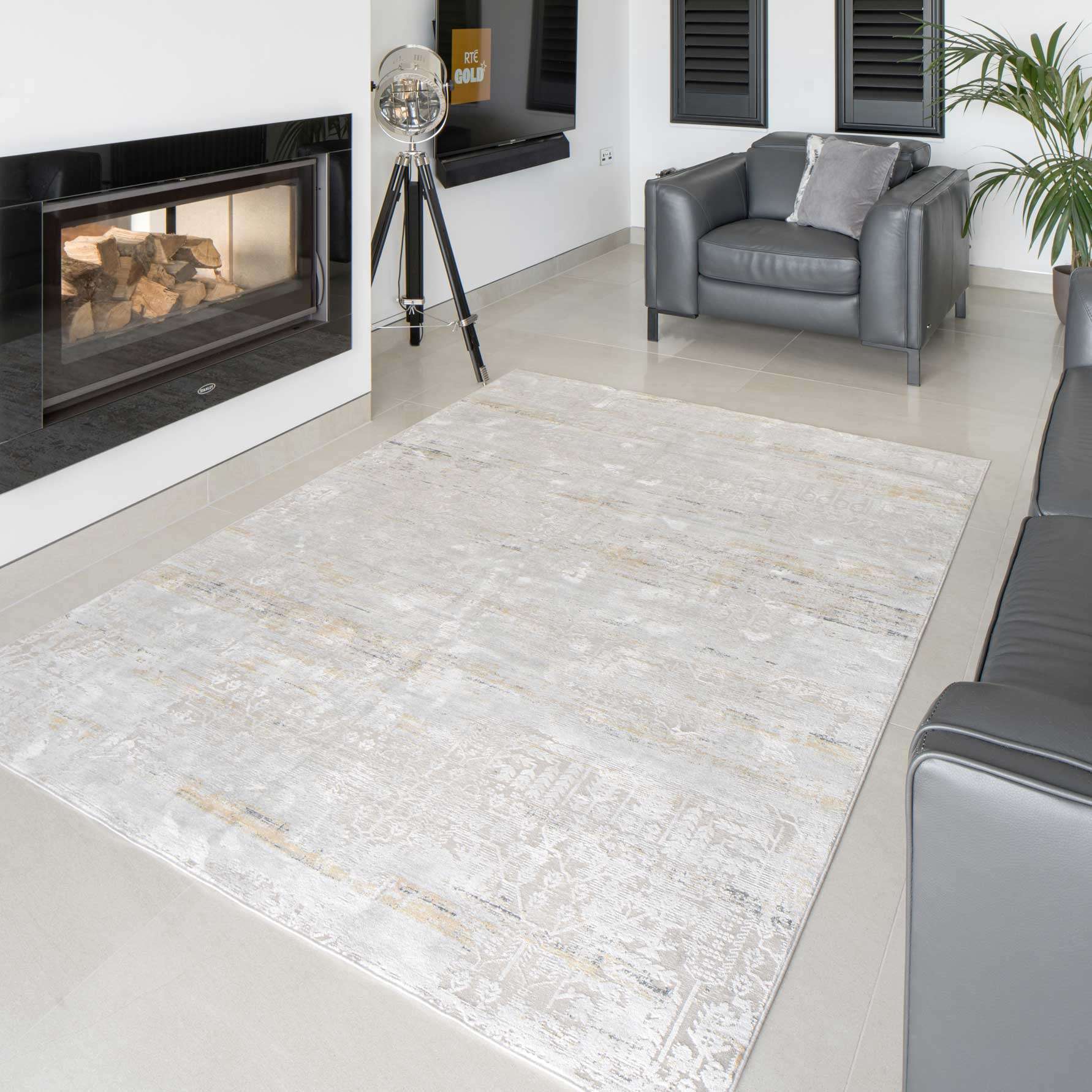 Distressed Mottled Grey Living Room Area Rug - Klos - Image 8