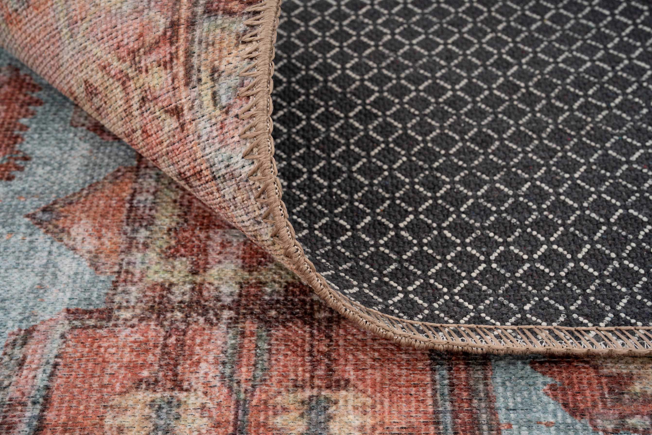 Flatwoven Washable Distressed Terracotta Aztec Runner - Yana - Image 8