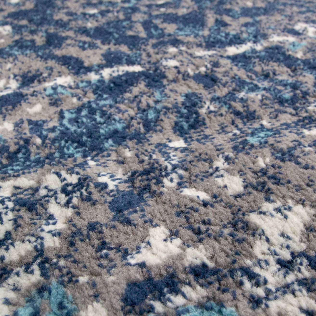 Faded Distressed Navy Oriental Pattern Runner Rug - Image 5