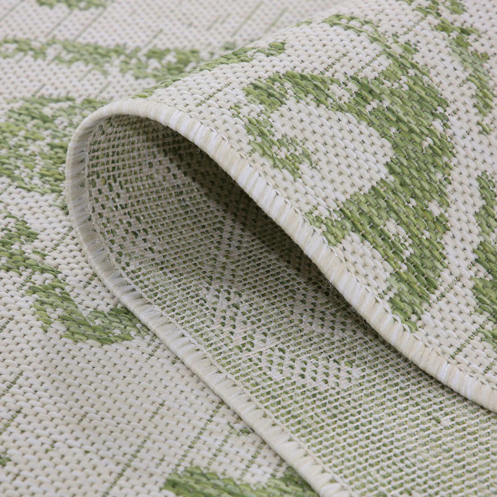 Green Floral Motif Outdoor Rug - Lanark - Image 8