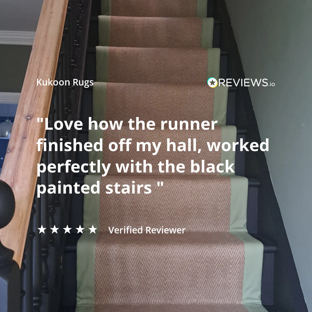 Green Jute Border Stair Carpet Runner - Juliette Green - Image 2