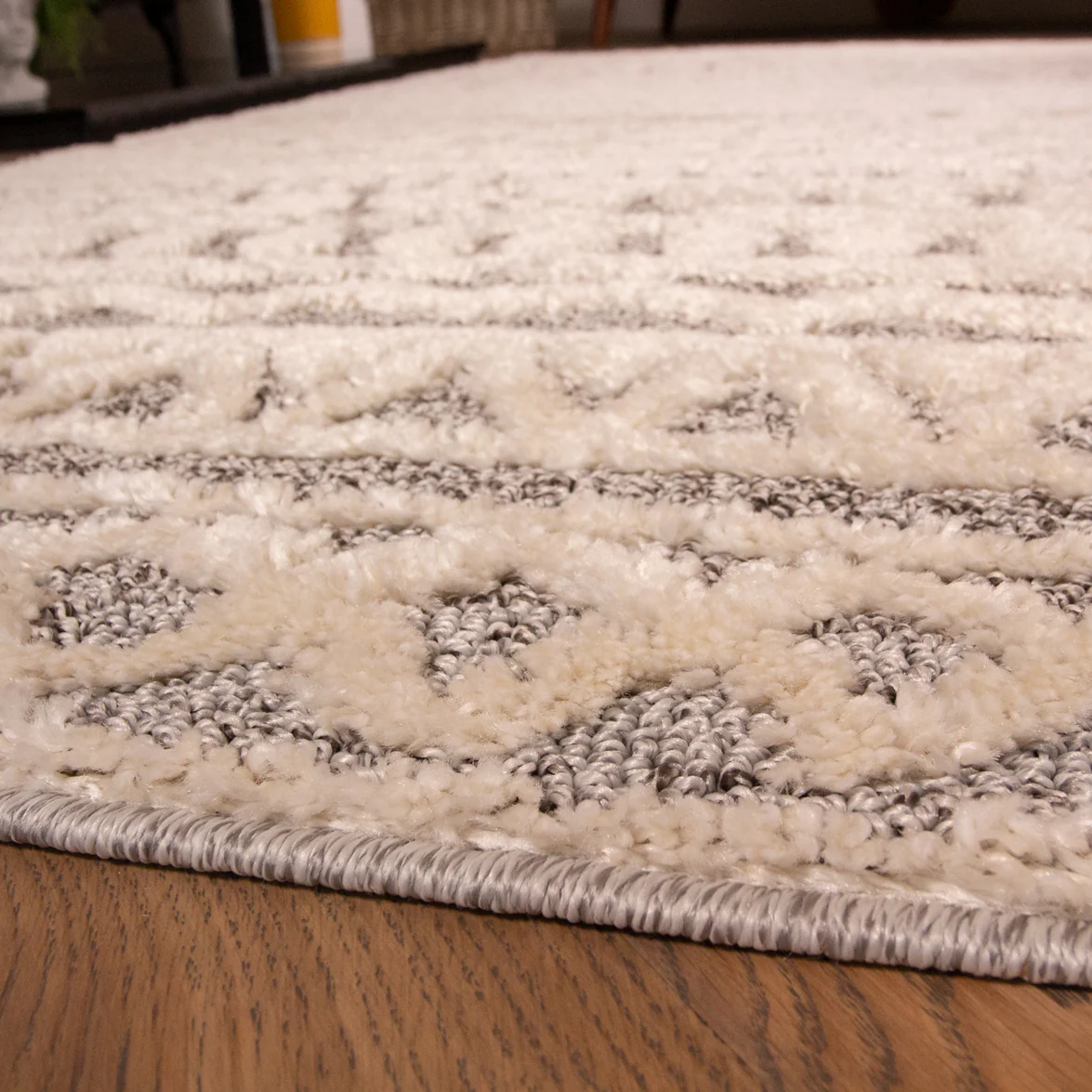Grey Cream Aztec Scandi Rug - Fable - Image 6