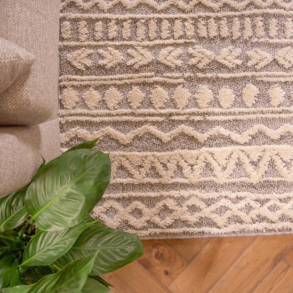 Grey Cream Aztec Scandi Rug - Fable - Image 8