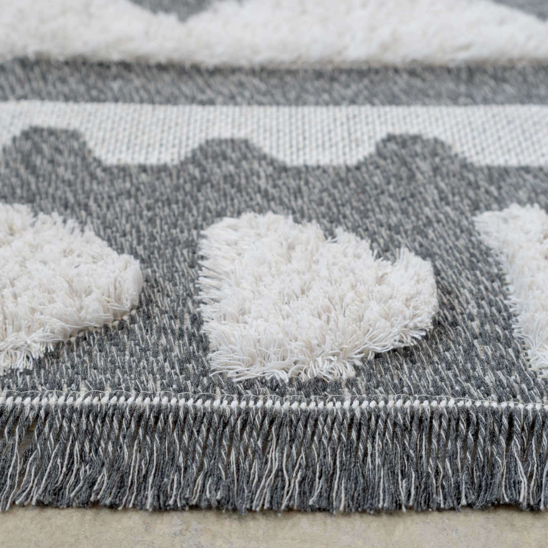 Grey Tribal Soft Tufted Sustainable Rug - Rafati - Image 6