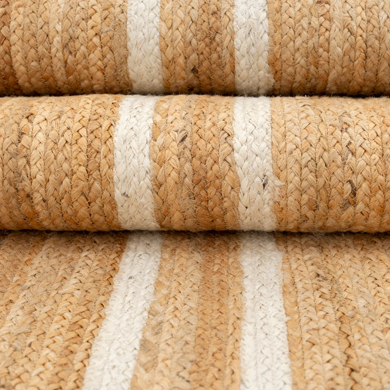 Handwoven Brown Jute Braided Line Rug - Saria - Image 9