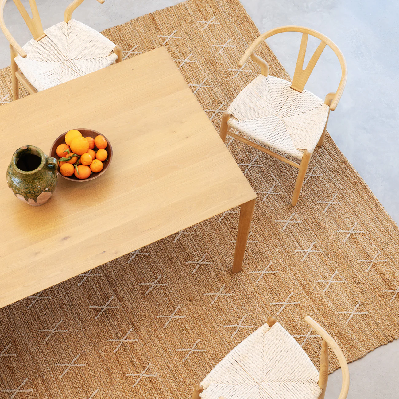 Handwoven Brown Jute Cross Stitch Rug - Callie - Image 3