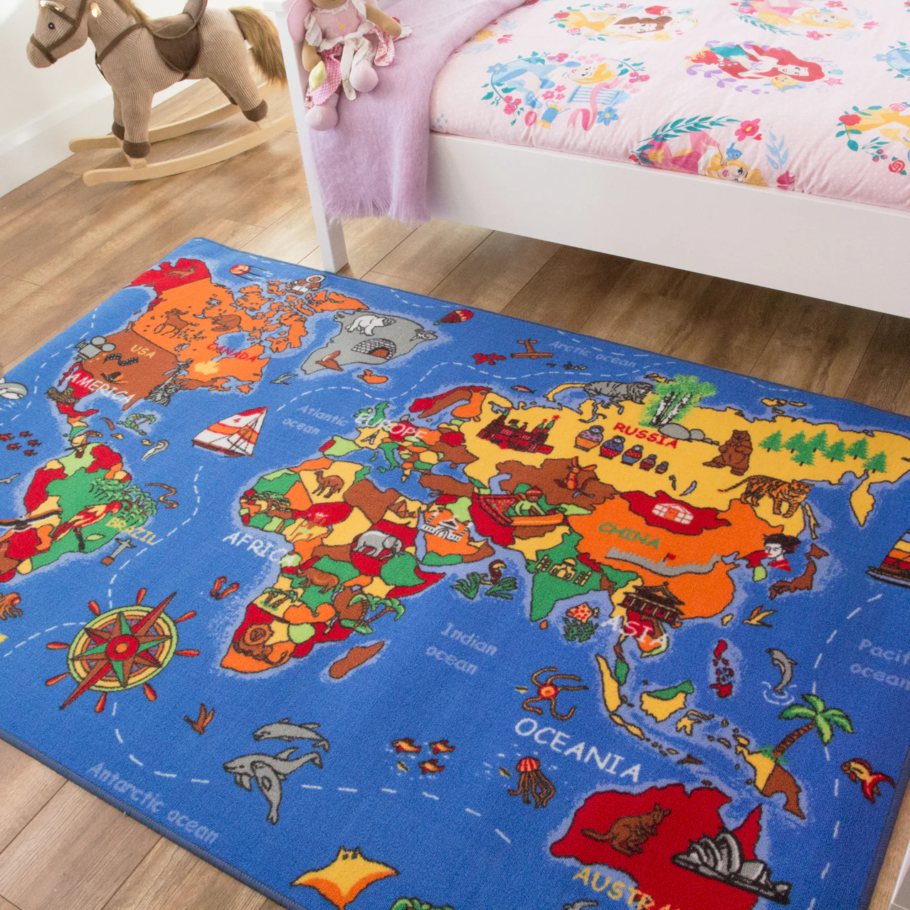 Kids Educational World Map Rug - Image 5