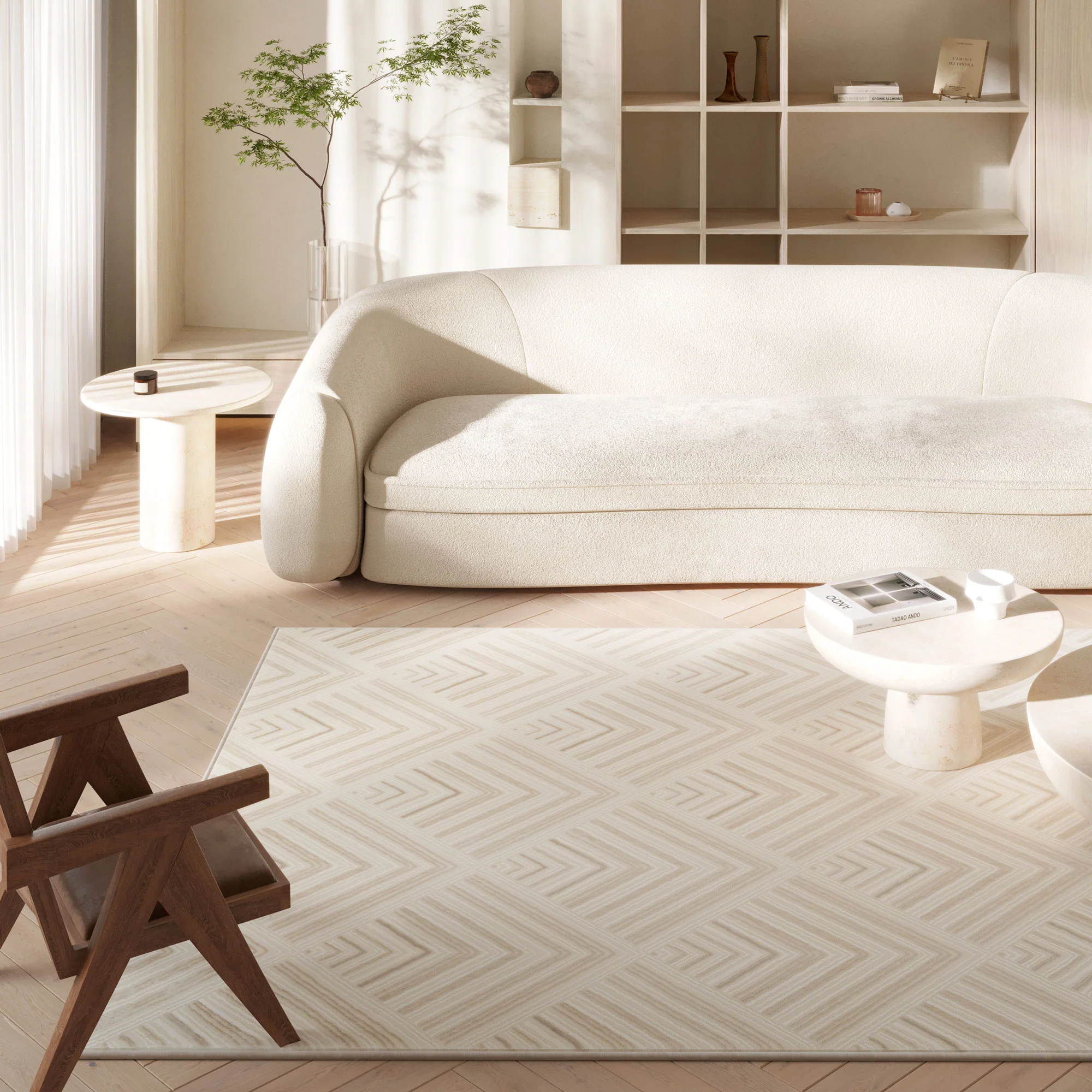 Luxury Art Deco Grey Rug - Rise - Image 2
