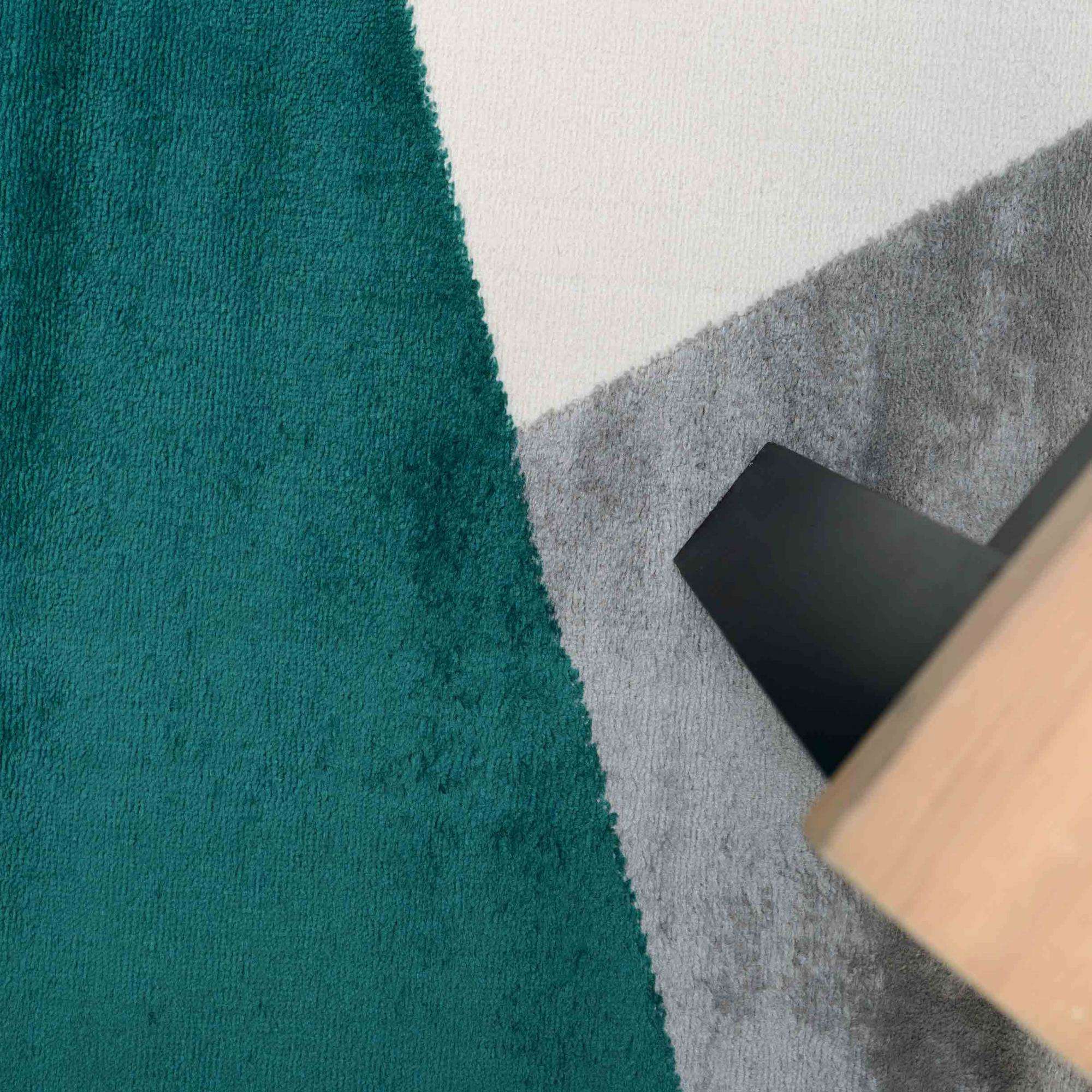 Modern Emerald Green Abstract Living Room Rugs - Image 5