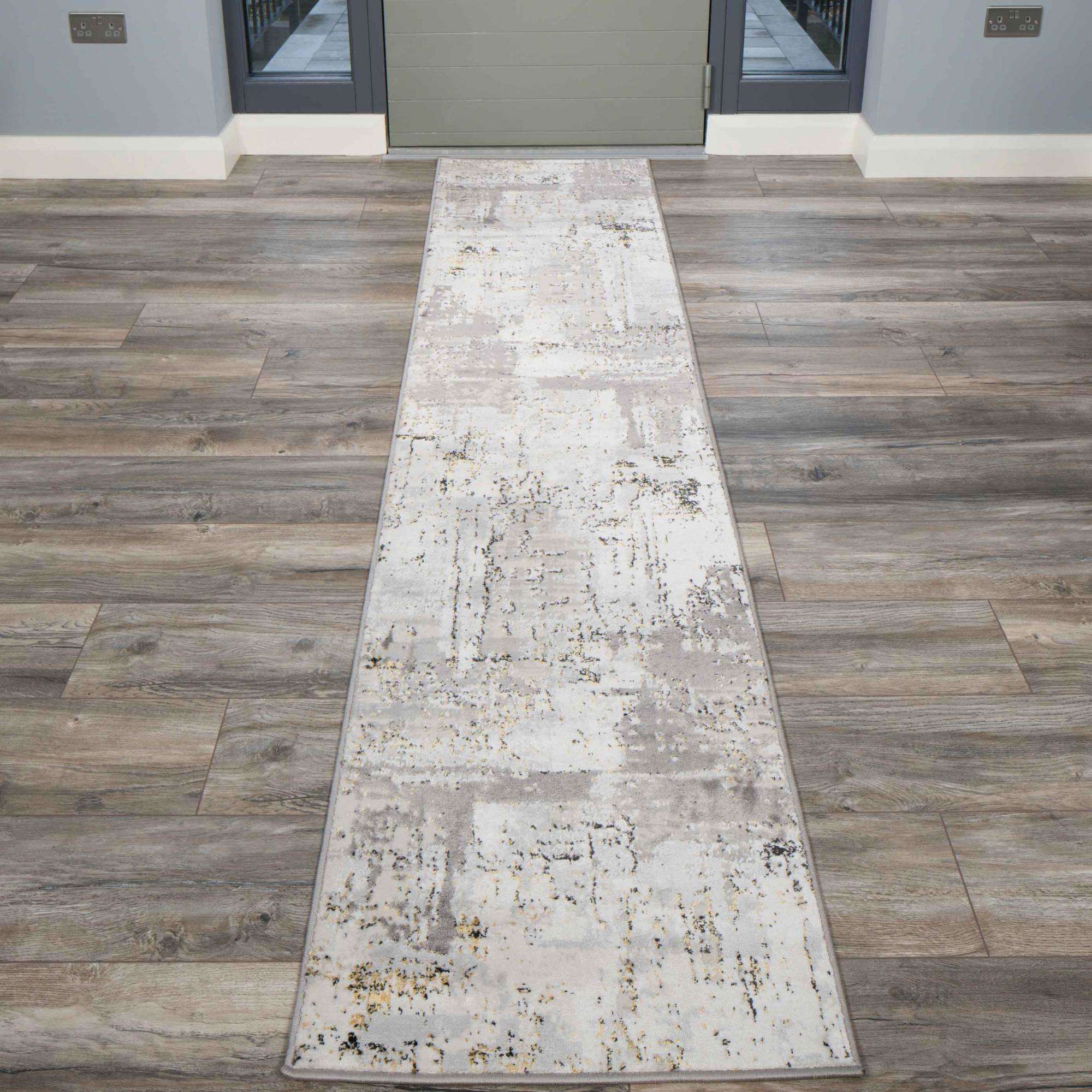 Modern Gold Abstract Distressed Living Room Rugs - Grace - Image 4