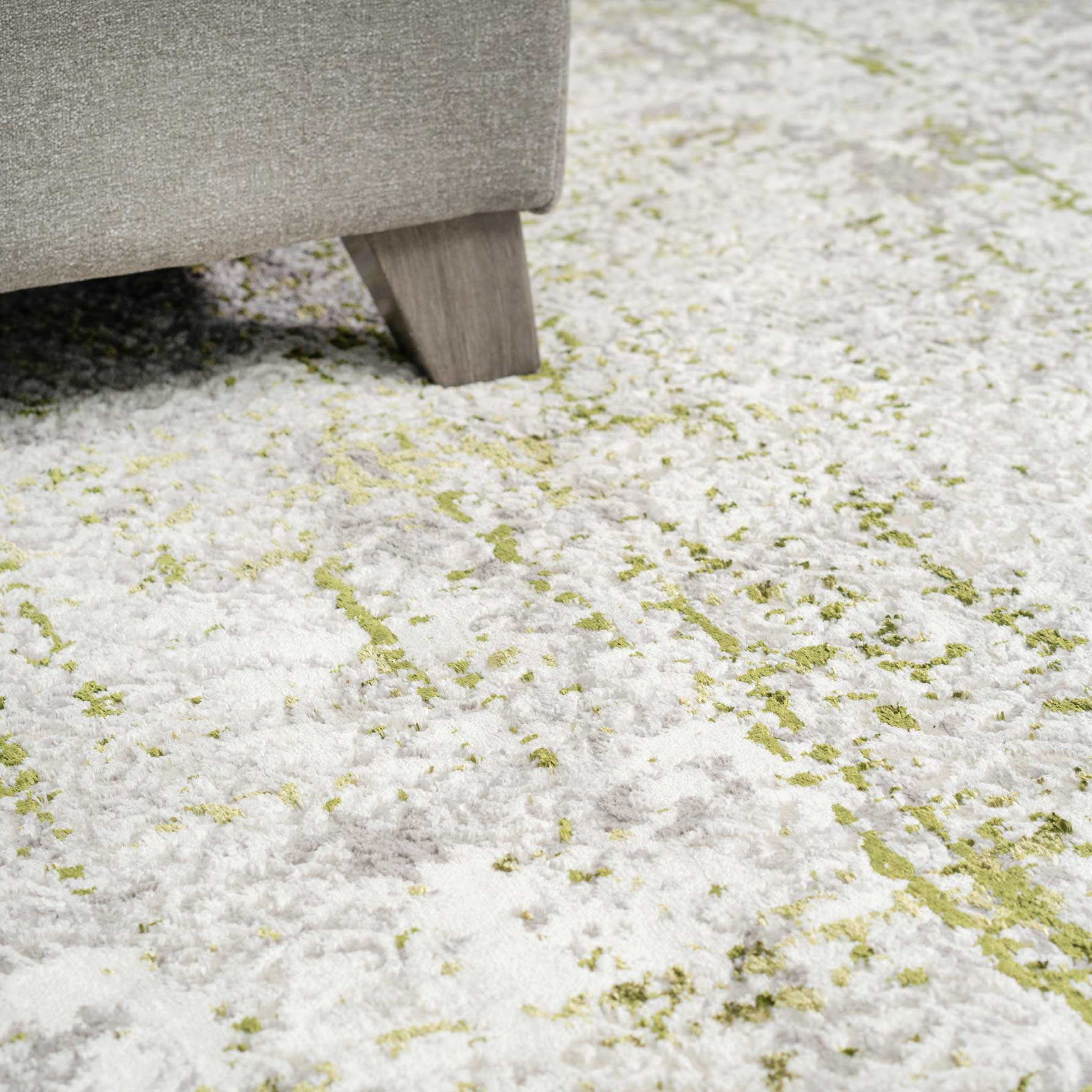 Modern Green Abstract Distressed Rugs - Image 8