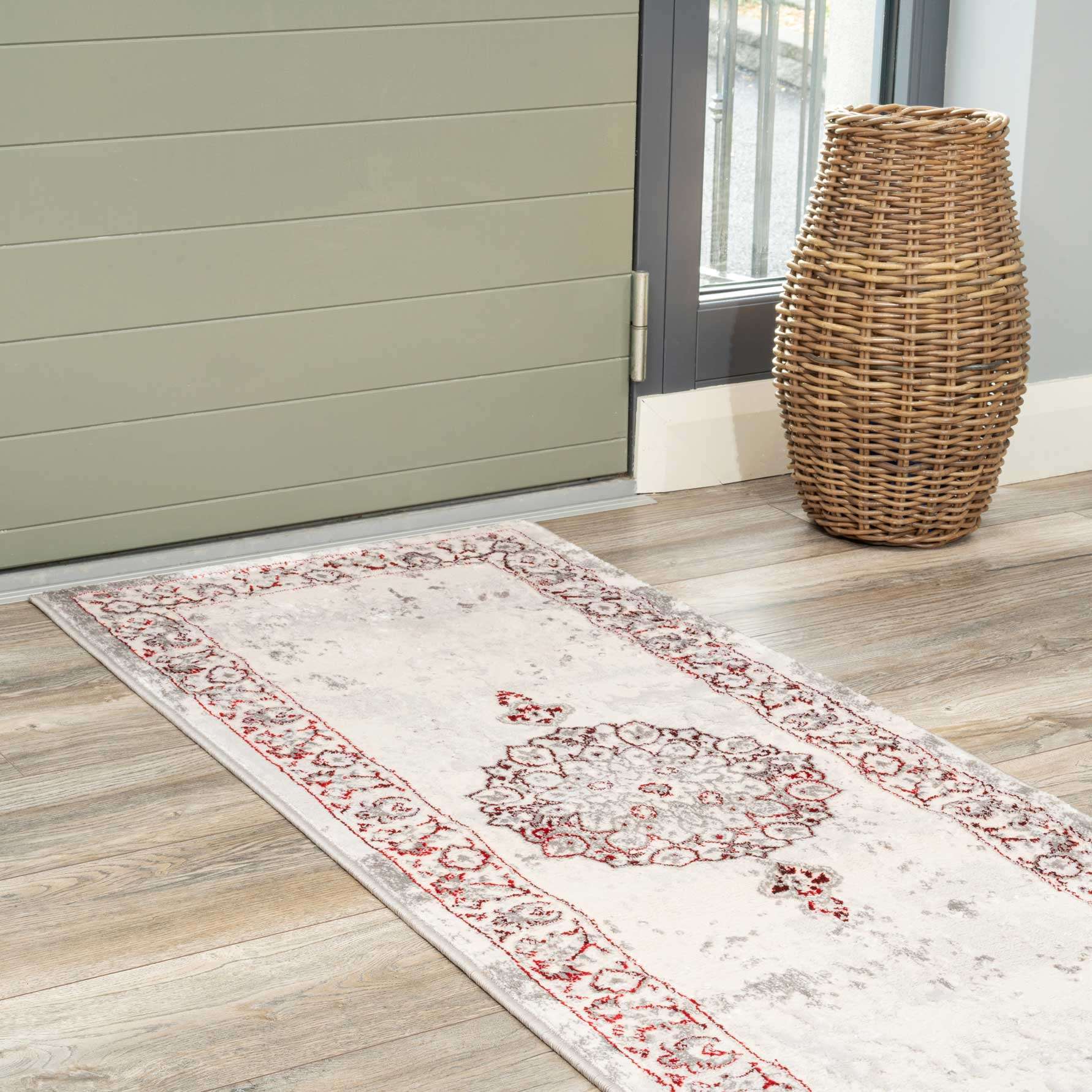 Modern Red Abstract Oriental Rugs - Victoria - Image 7