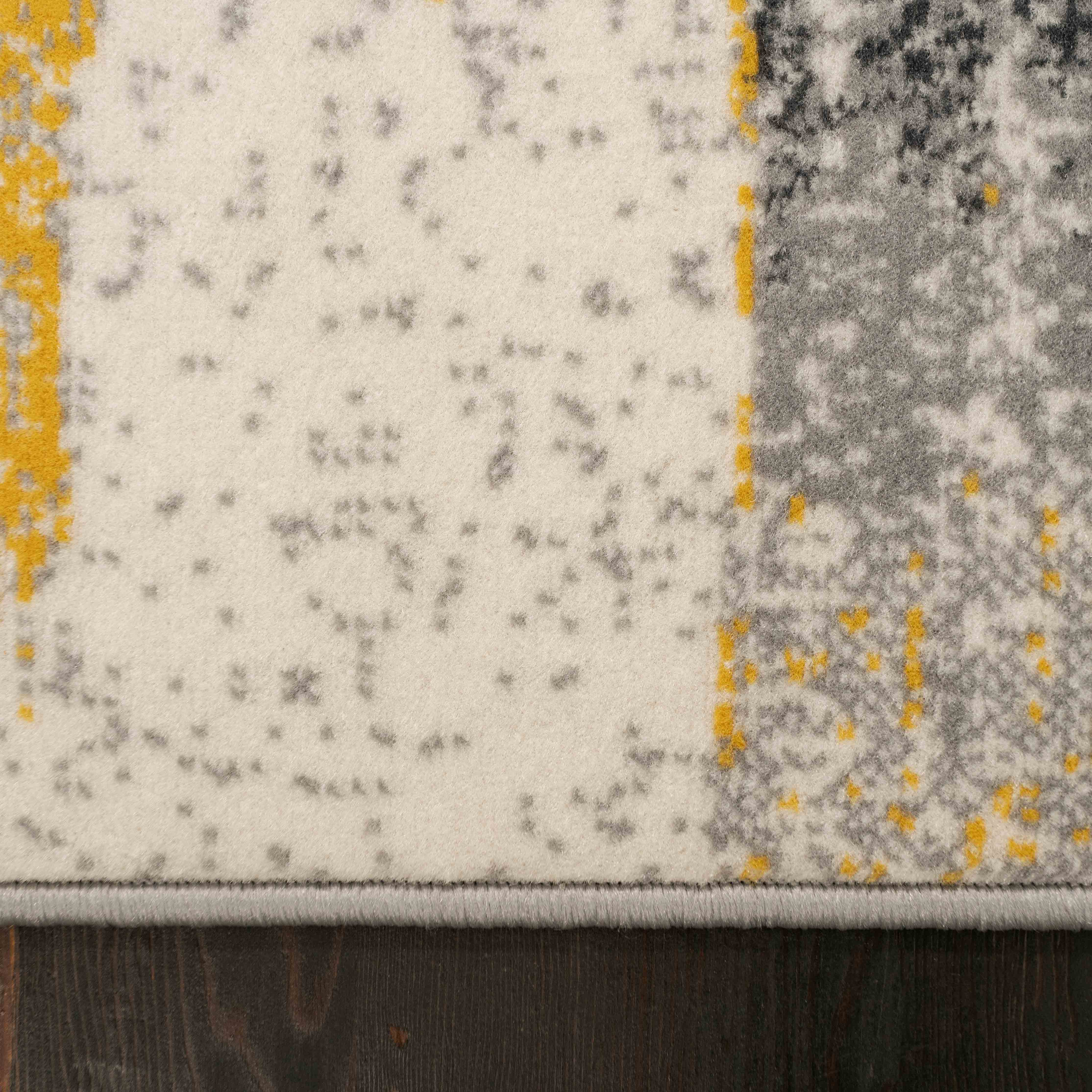Modern Yellow and Grey Stripe Rug - Image 3