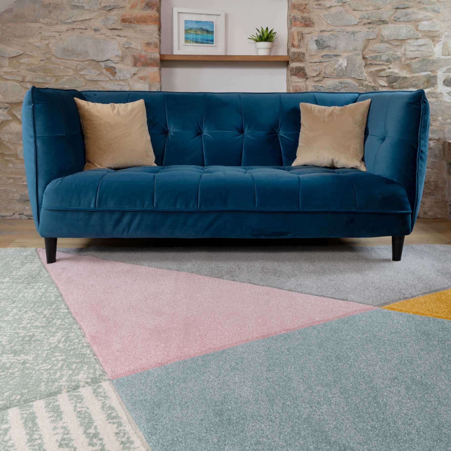 Multicoloured Pastel Abstract Area Rug - Image 7