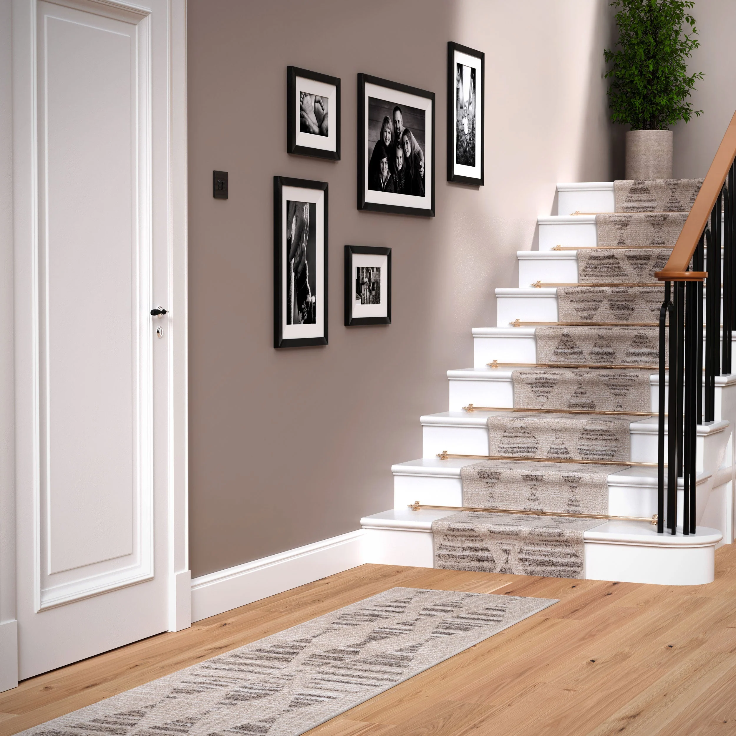 Neutral Diamond Pattern Runner Rug - Image 8