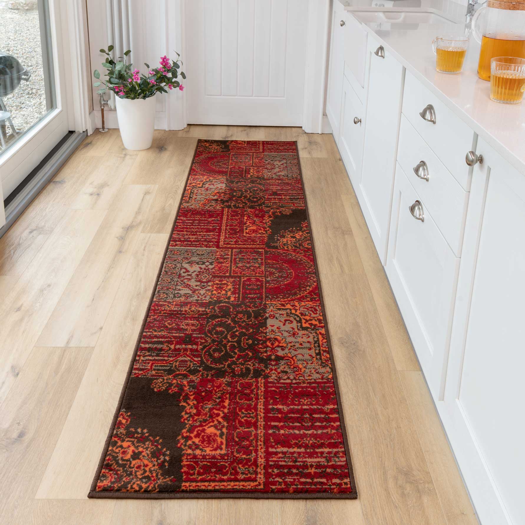 Patchwork Wine Living Room Rug - Image 10