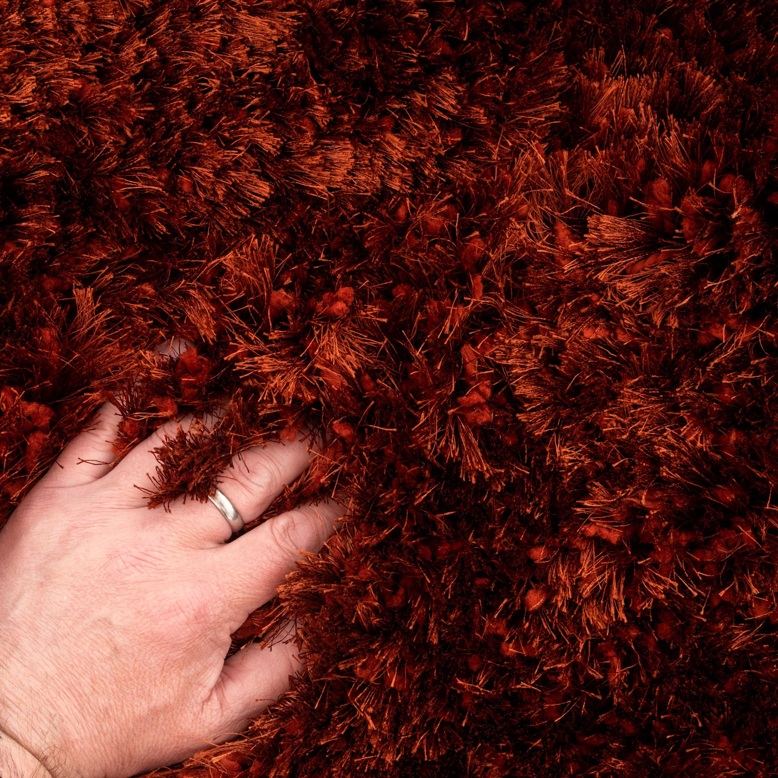 Plush Soft Rust Orange Shaggy Rug - Zia - Image 5