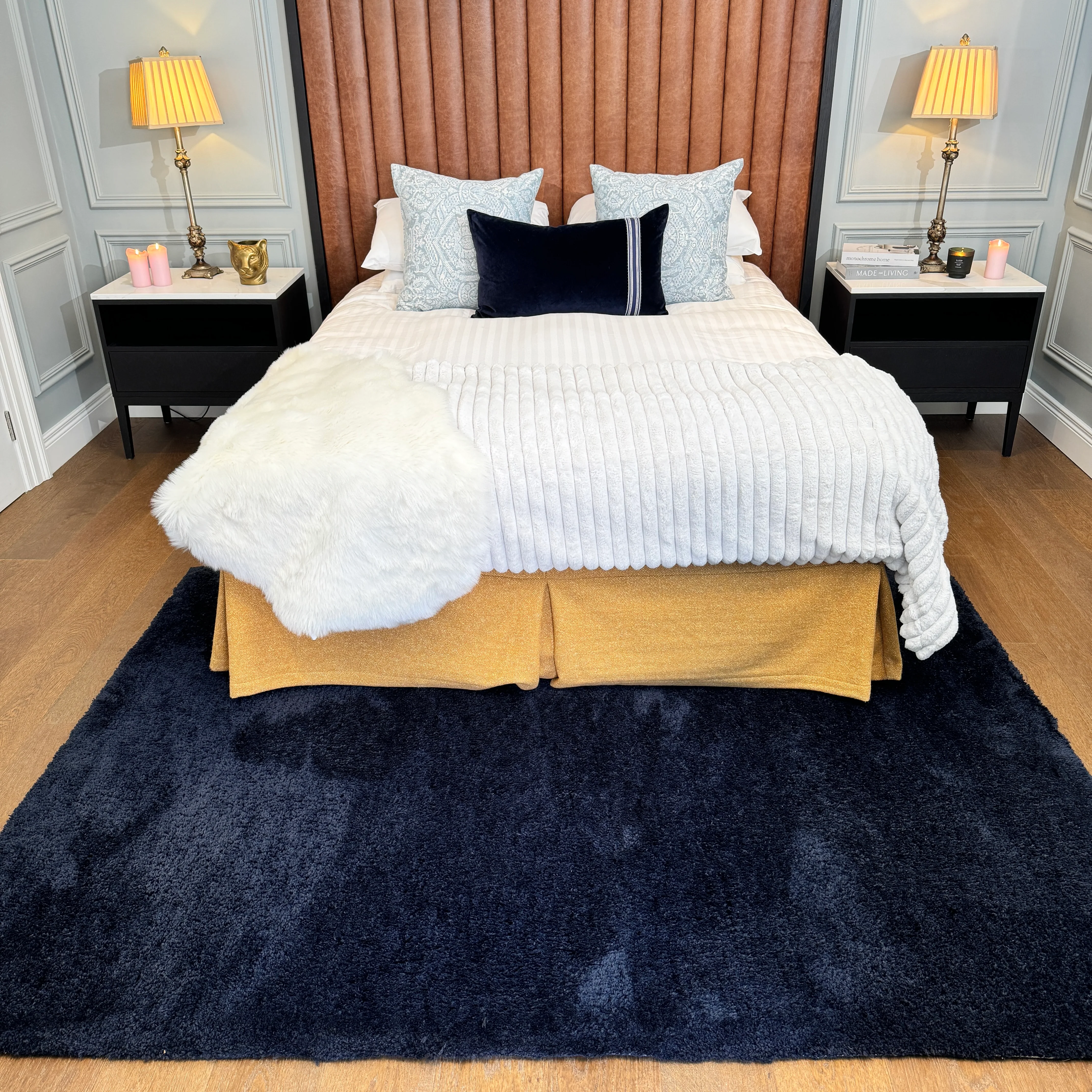 Premium Navy Shaggy Rug - Midnight Navy - Image 4