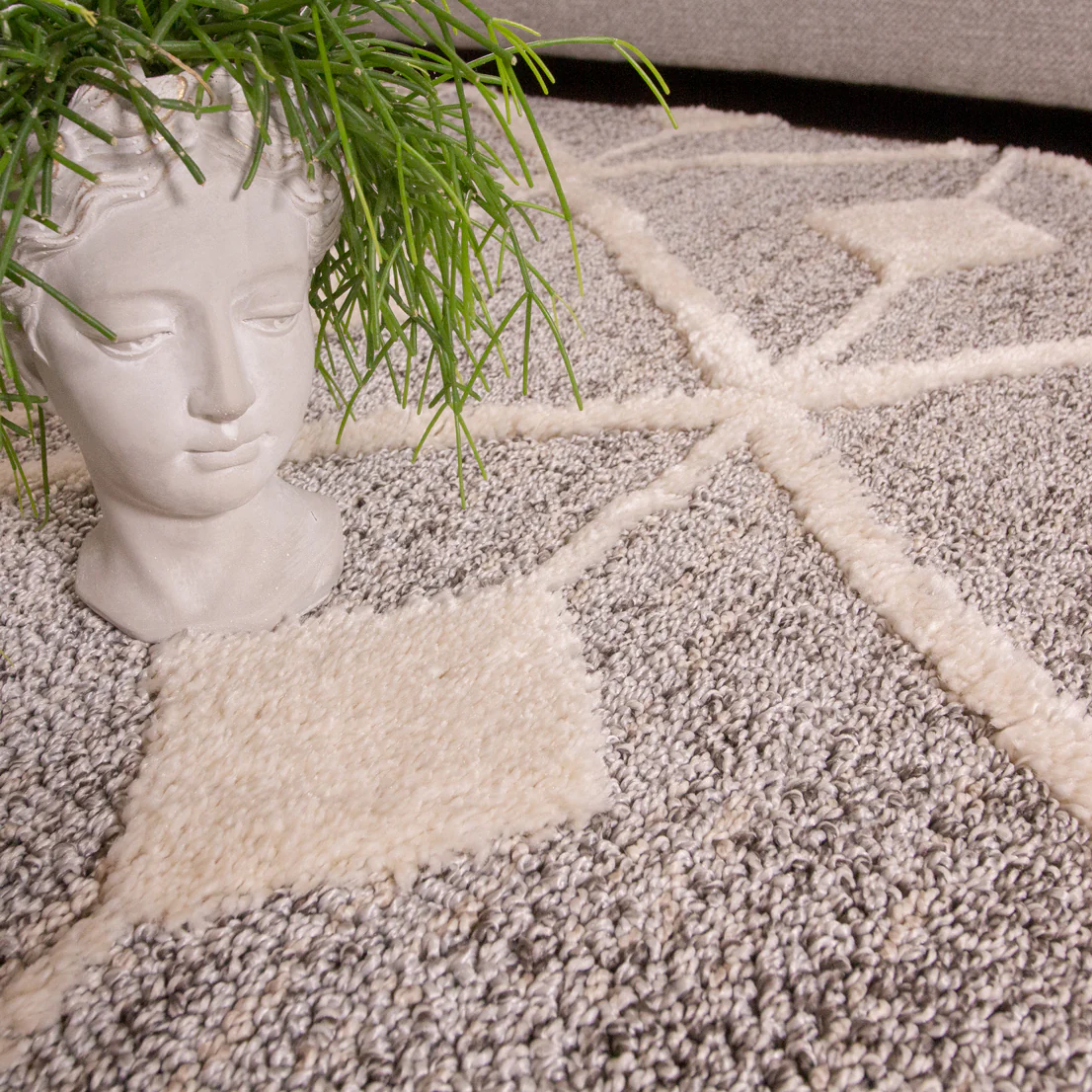 Scandi Grey Cream Runner Rug - Image 5