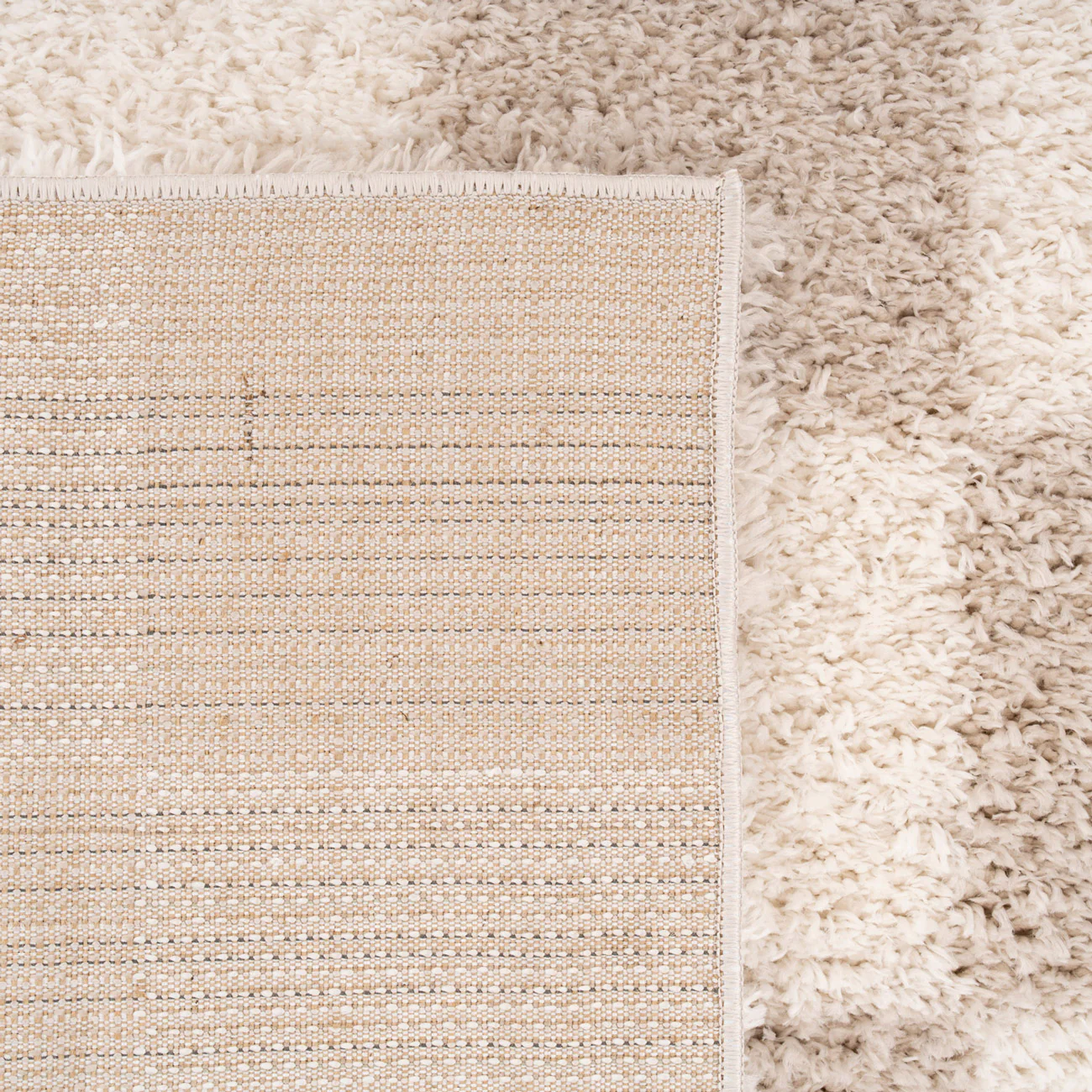 Soft Beige Checkerboard Shaggy Rug - Konnie - Image 8