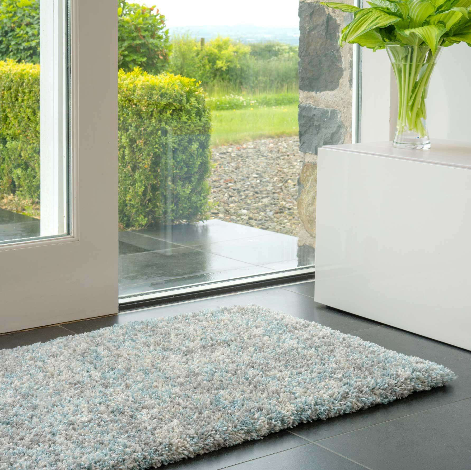 Soft Mottled Duck Egg Shaggy Runner Rug - Image 5