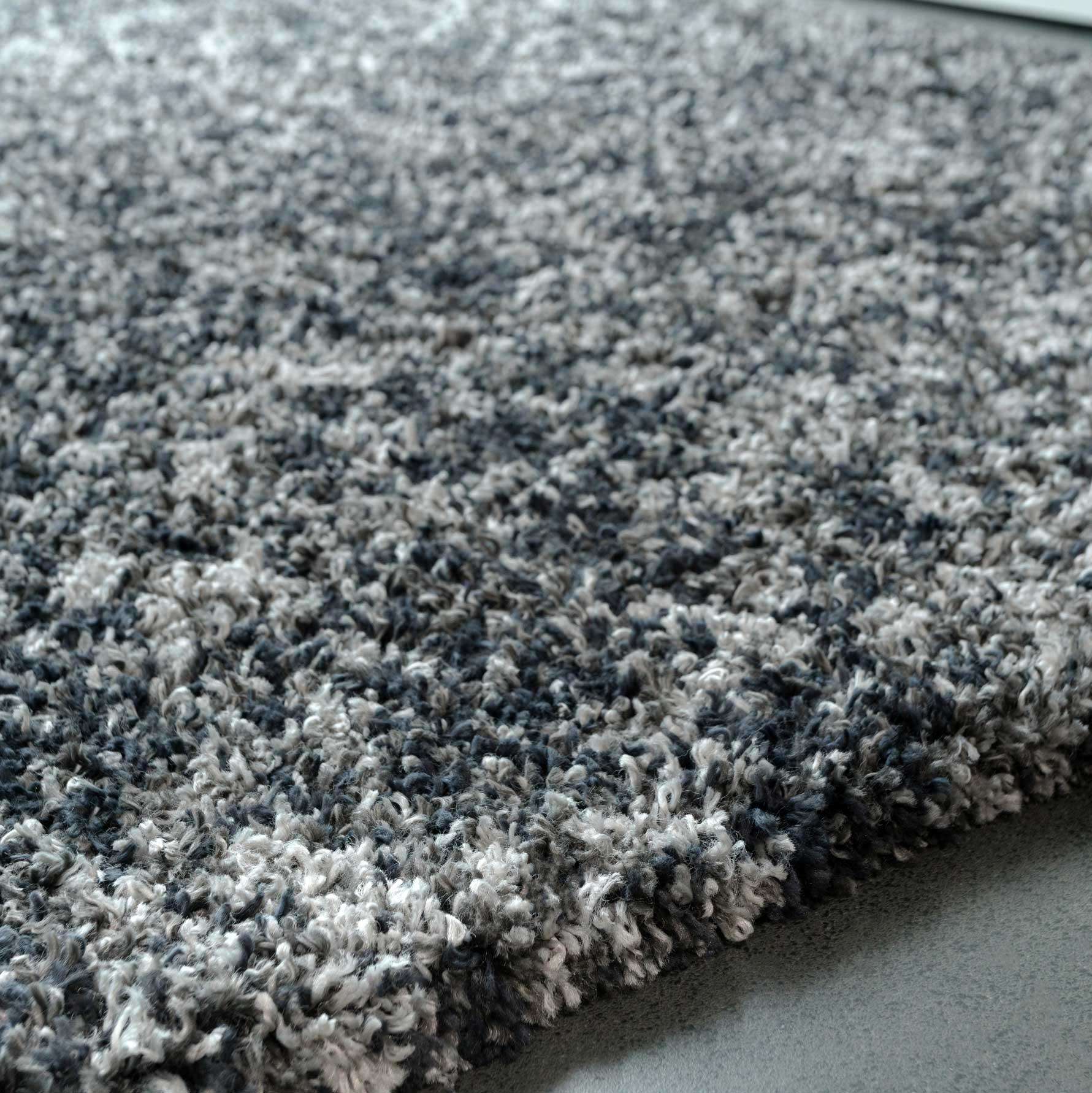 Soft Mottled Grey Shaggy Hallway Rug - Image 4