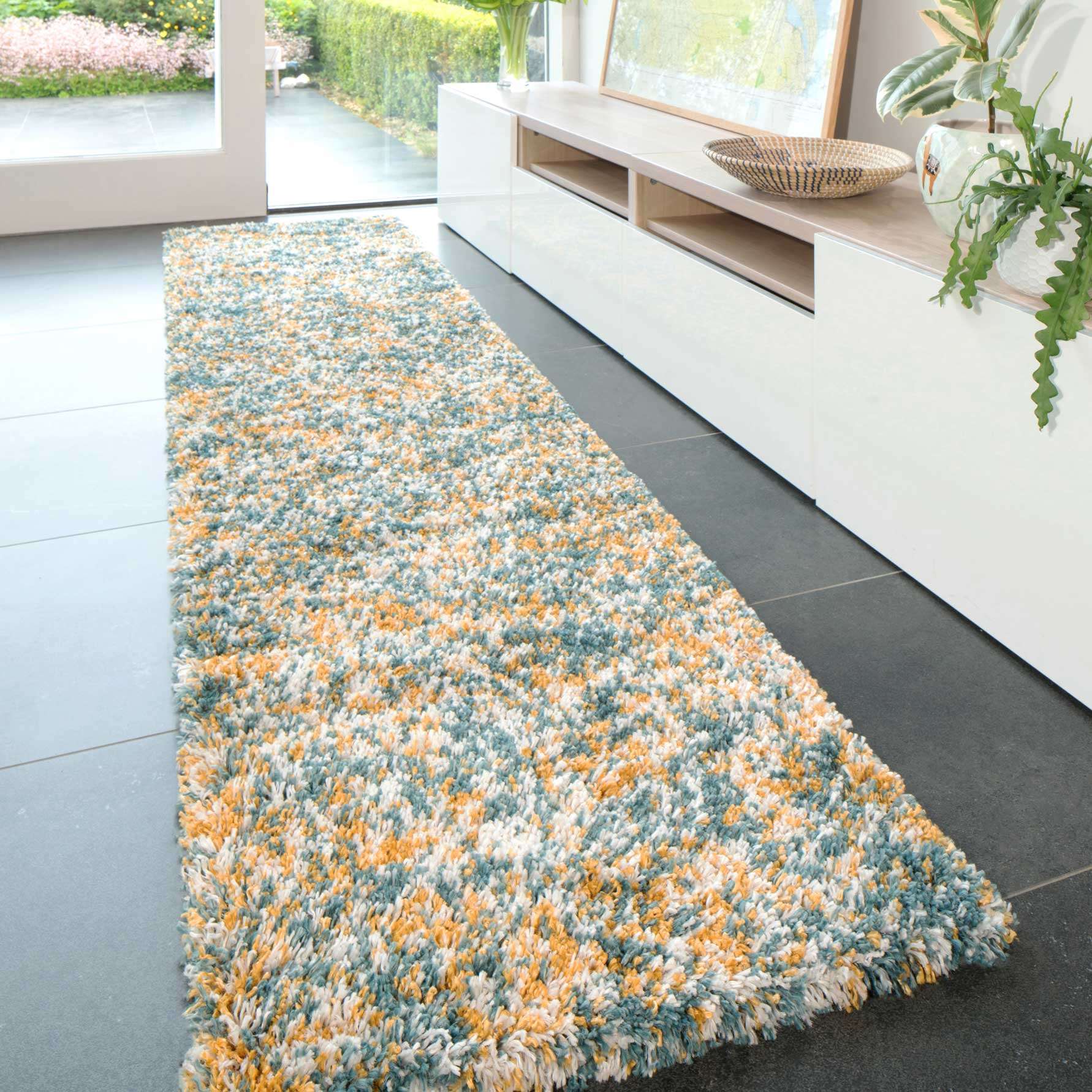 Soft Mottled Multicolour Shaggy Area Rug - Image 7