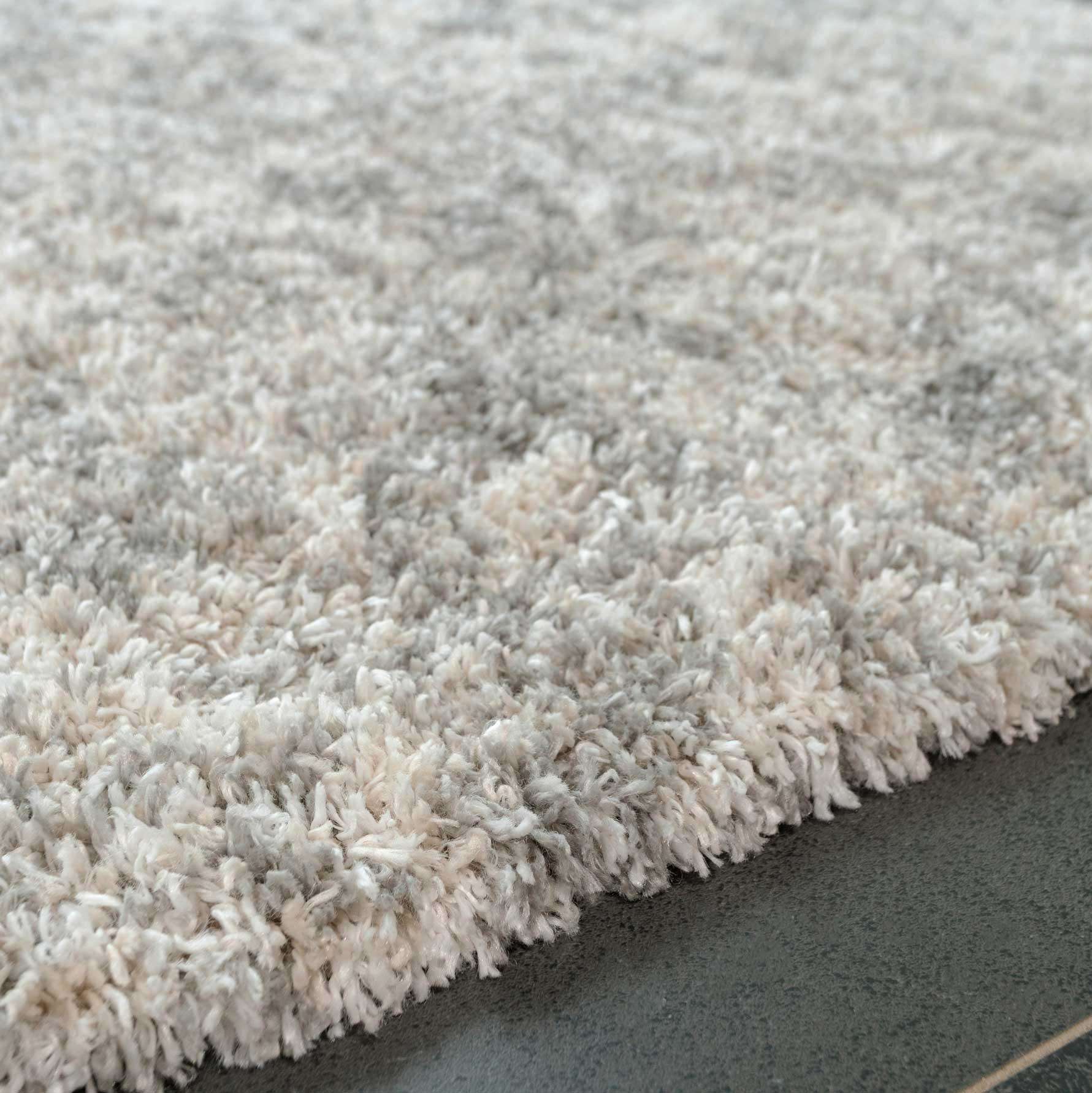 Soft Mottled Silver Shaggy Area Rug - Image 5