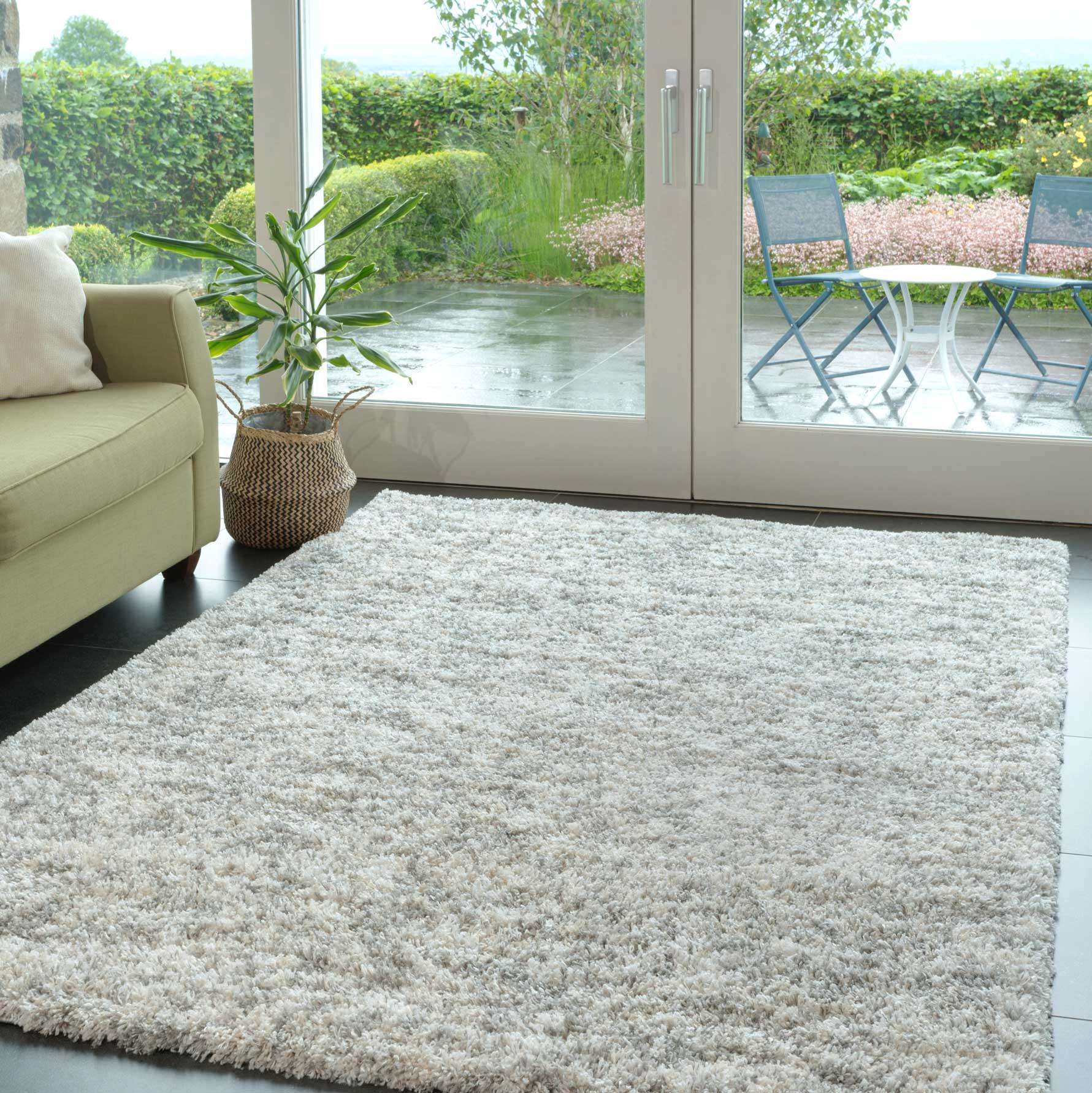 Soft Mottled Silver Shaggy Runner Rug - Image 6