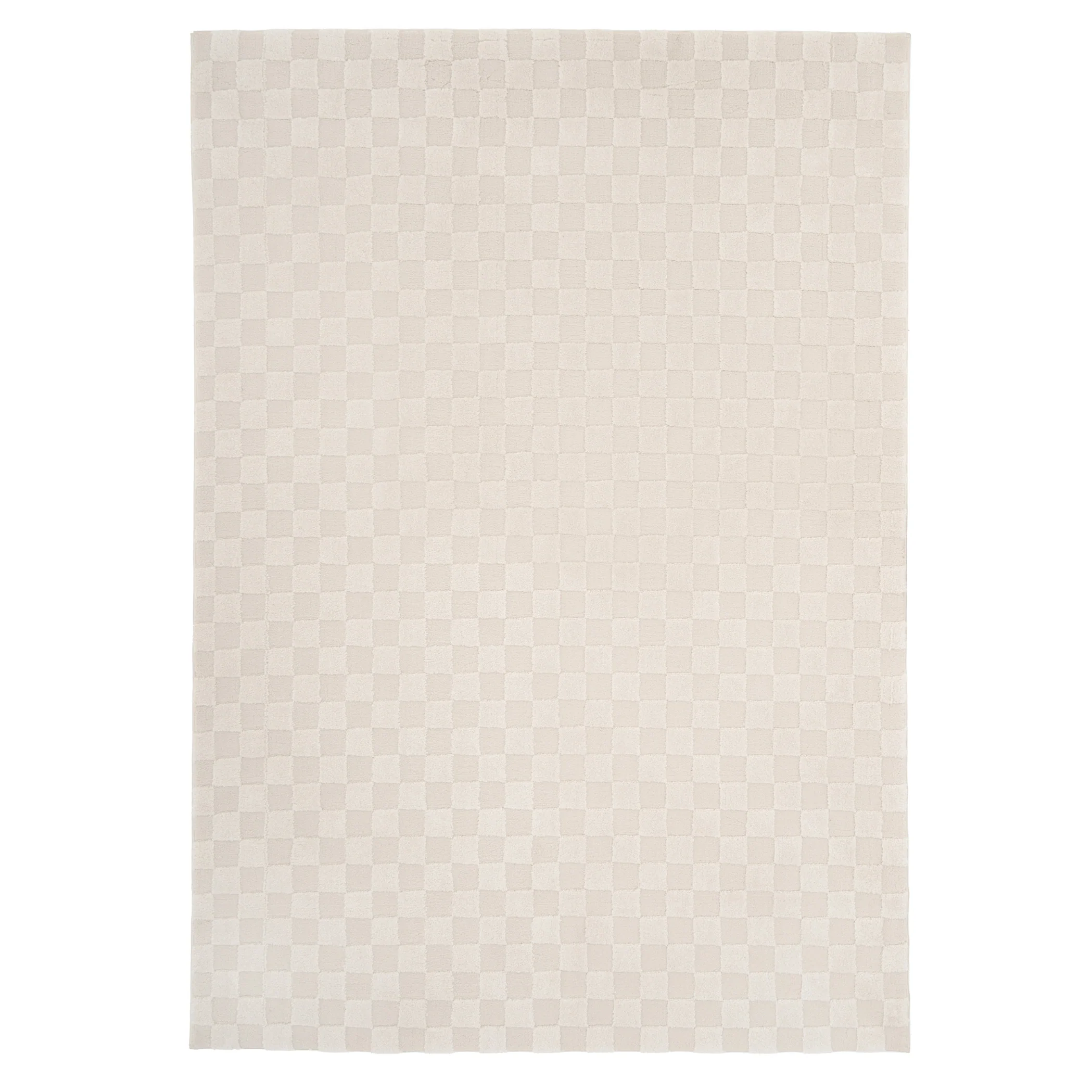 Soft Natural Cream Retro Checkerboard Rug - Liv - Image 15