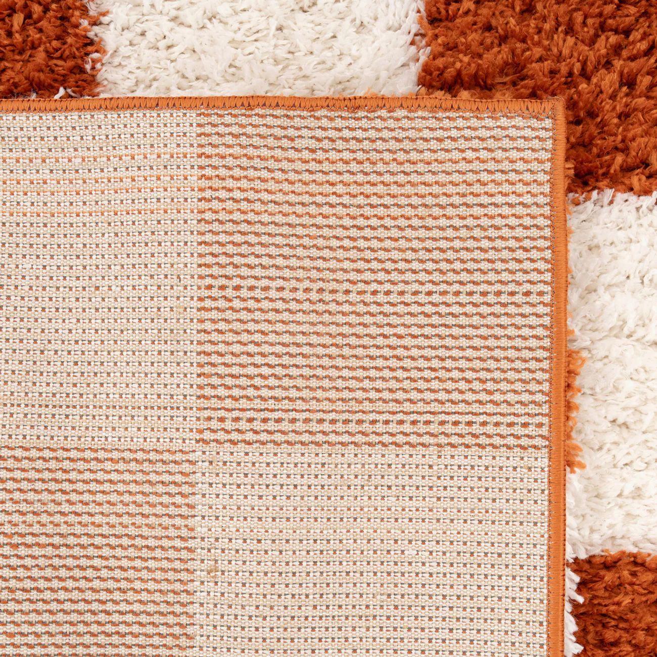 Soft Rust Checkerboard Shaggy Runner - Gigi - Image 4