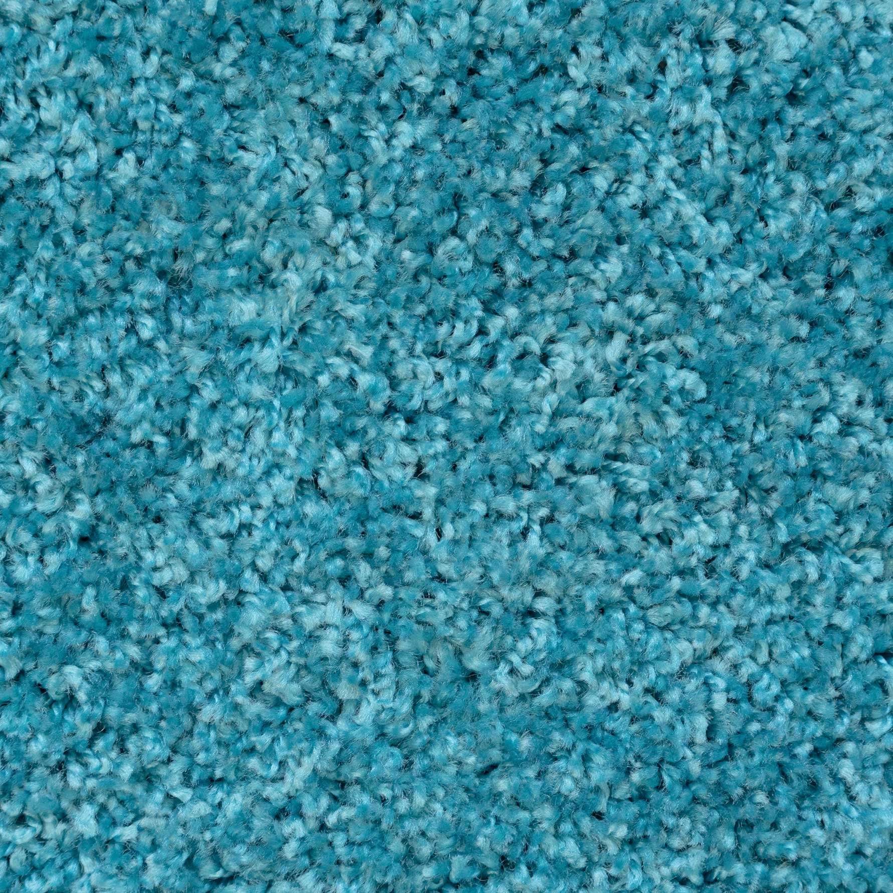 Soft Teal Blue Shaggy Runner Rug - Image 2