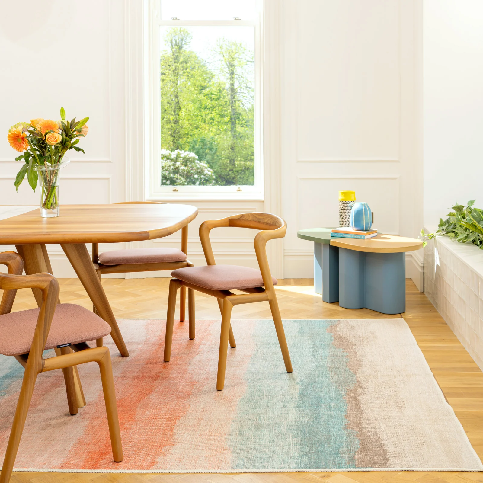 Soft Washable Multicolour Abstract Rug - Solene - Image 3