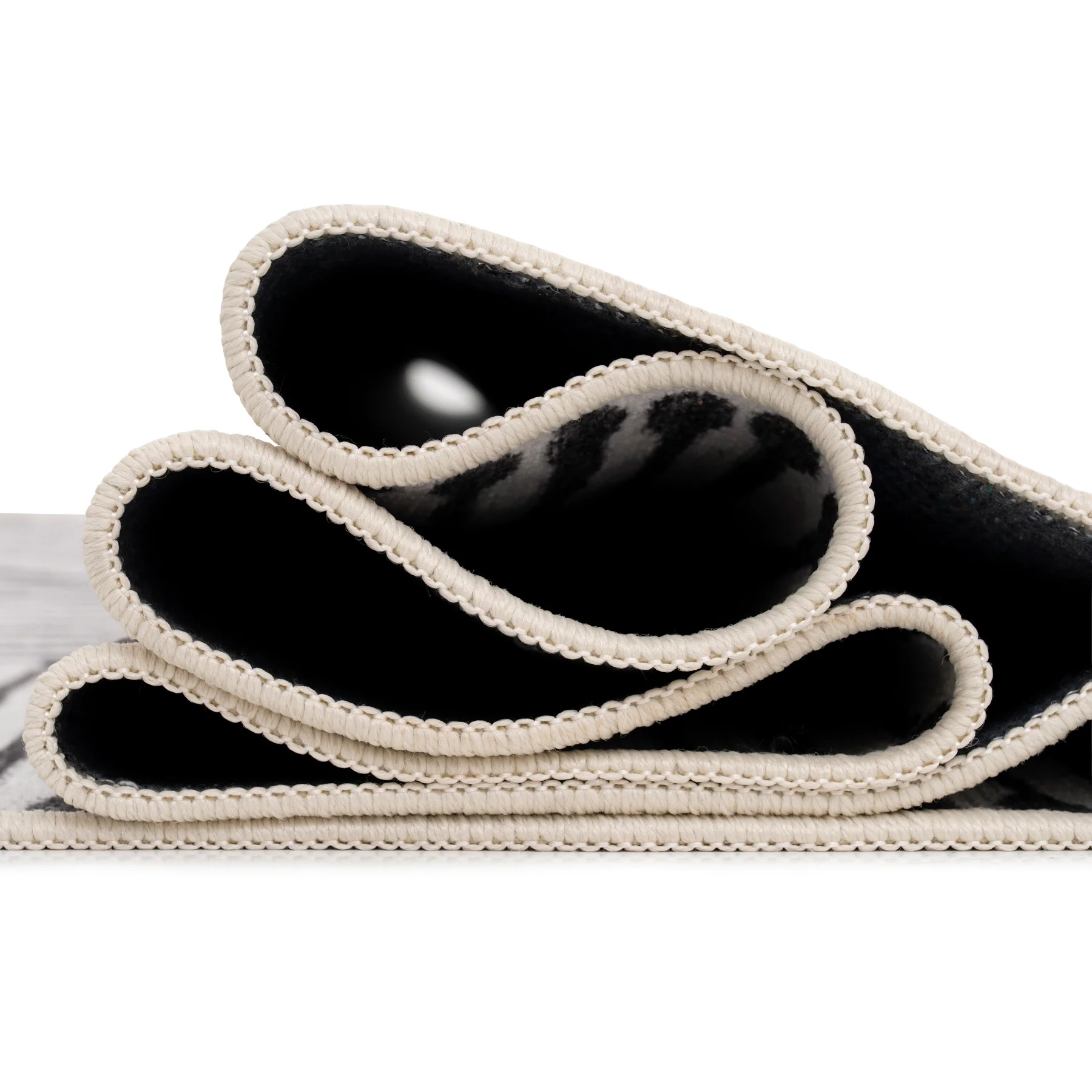 Soft Washable Black Geometric Runner - Maverick - Image 4