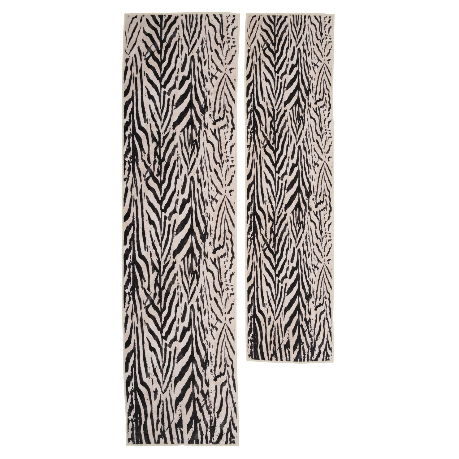 Soft Washable Black Zebra Print Runner - Ida - Image 2