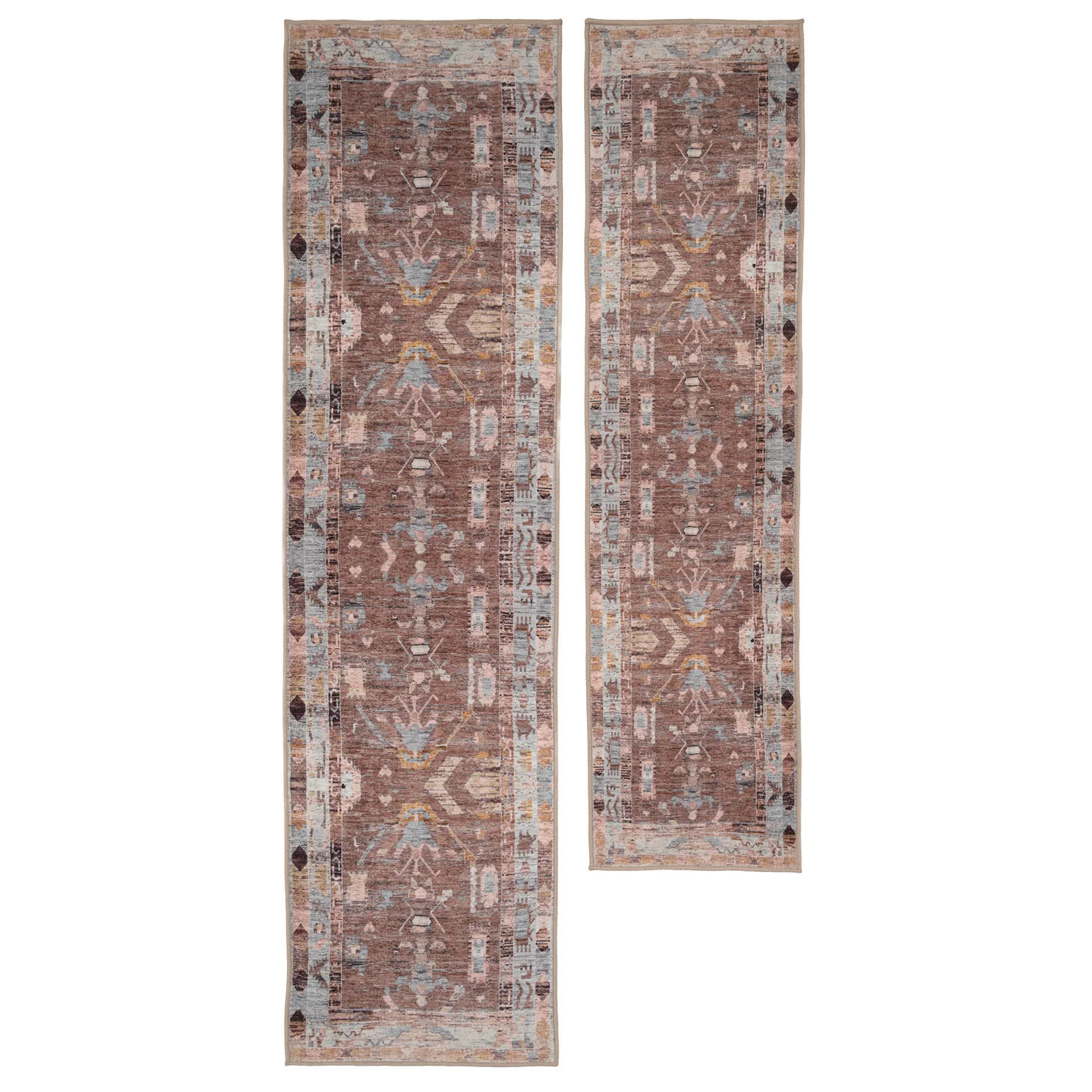 Soft Washable Brown Aztec Runner - Sybil - Image 2