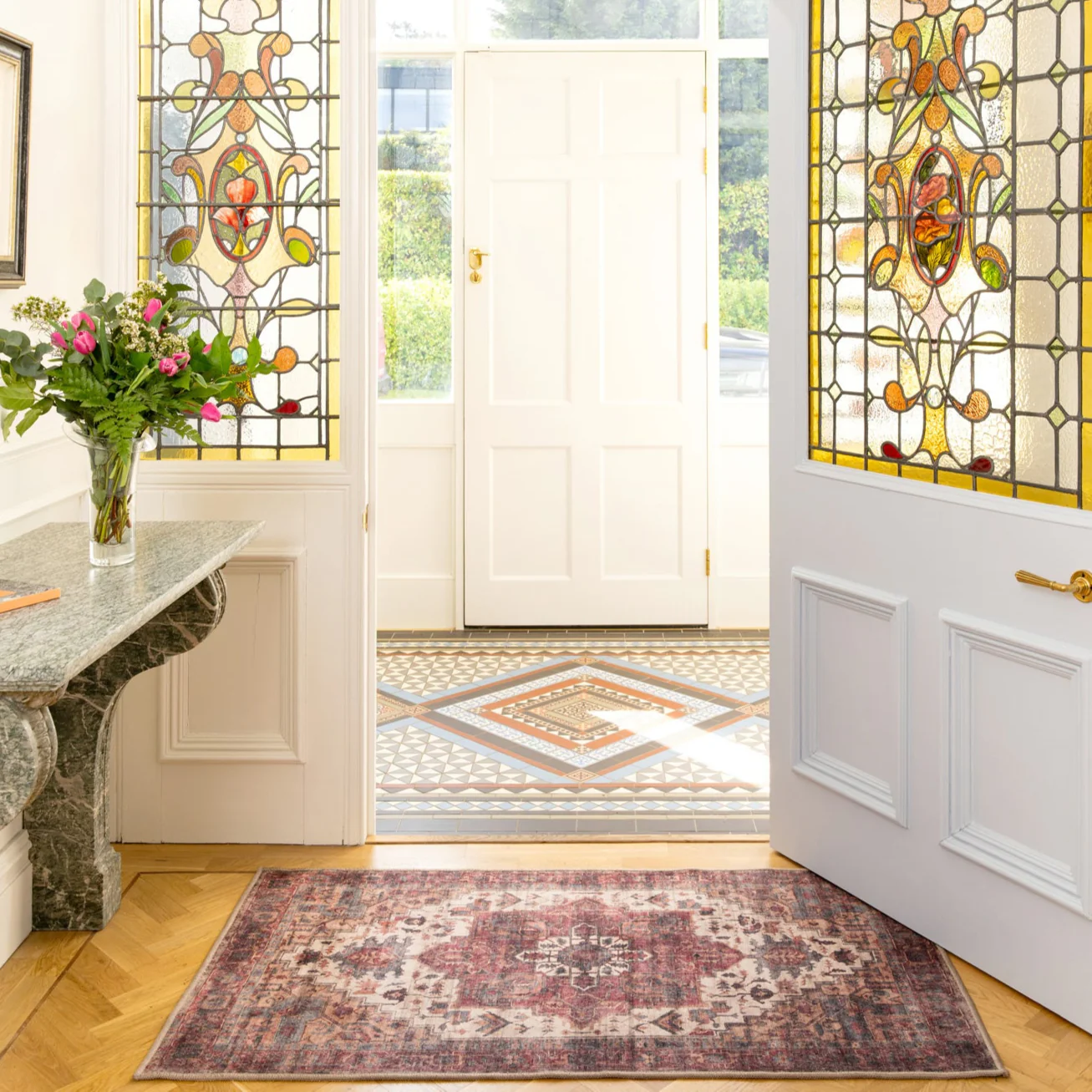 Soft Washable Burgundy Doormat - Rubyana - Image 2